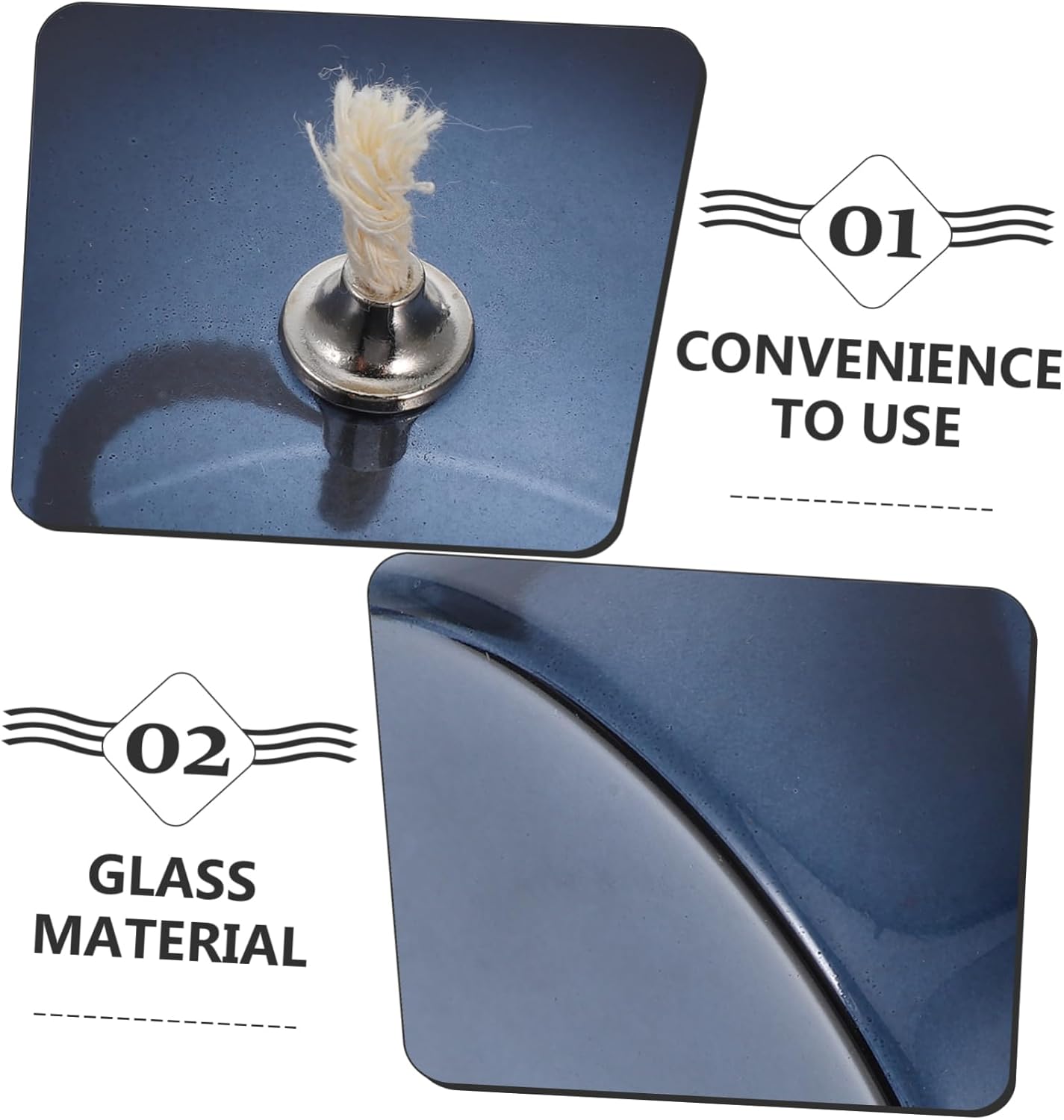 Elegant Deep Gray Glass Kerosene Lamp Holder