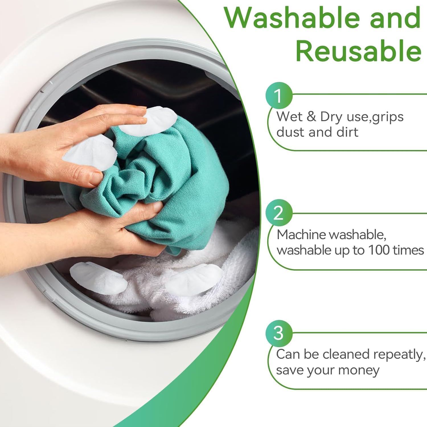 12 Pack Universal Microfiber Cloths for Steam Mops
