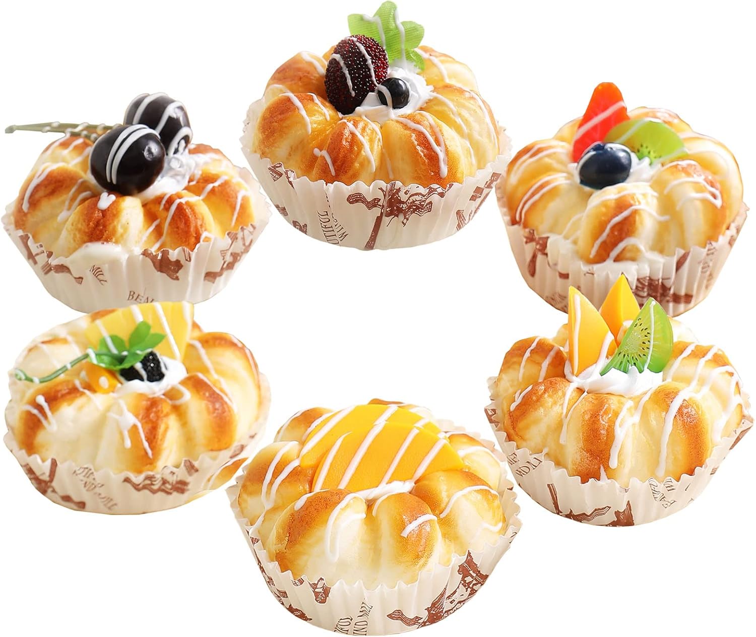 Realistic Fake Cupcakes 6 Pack for Display