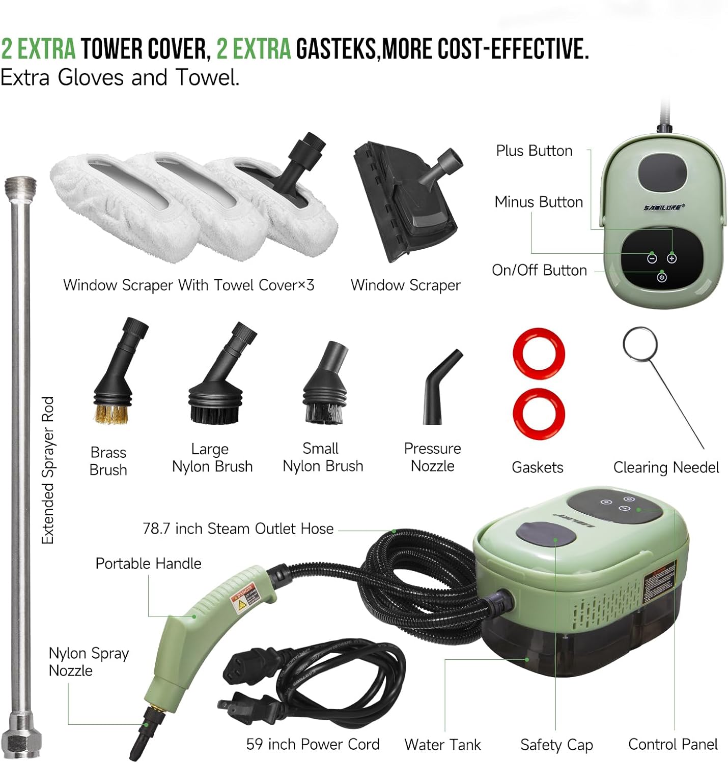 Samilore Handheld Steam Cleaner HD-1701 Plus 1600W Power