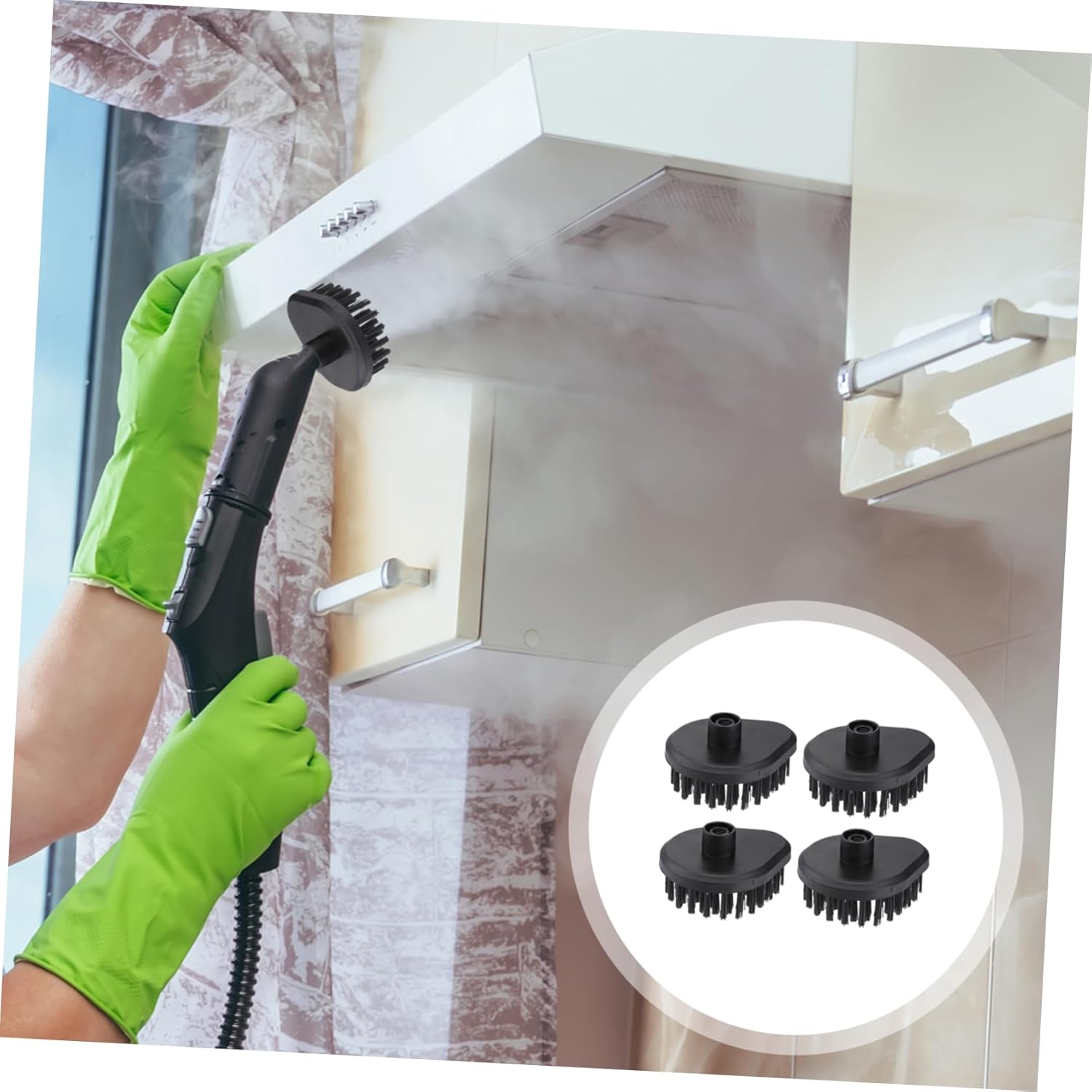 PartyKindom 4pcs Multi-Purpose Steam Brush Heads for Home and Commercial Use