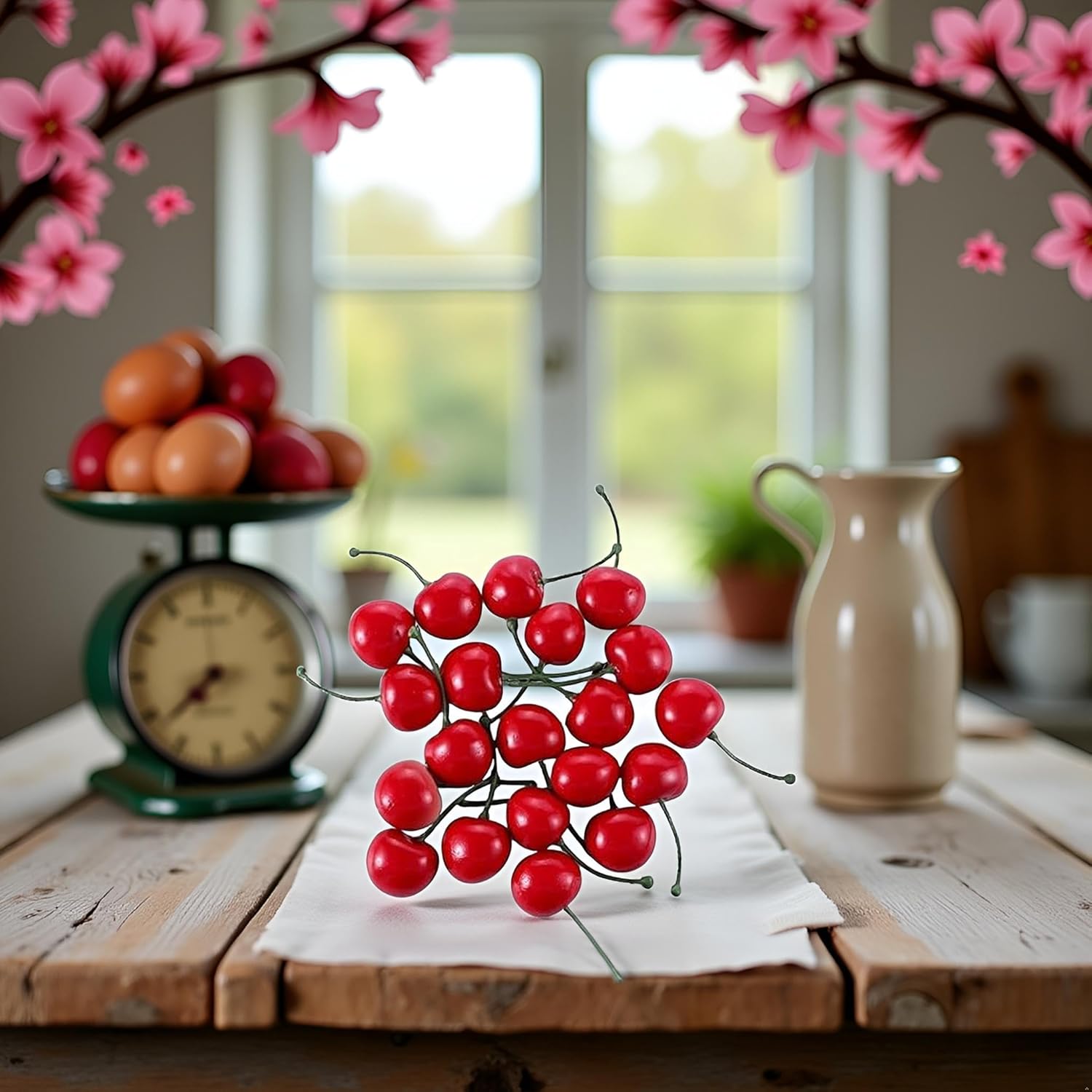20Pcs Red Artificial Cherries Decor 1