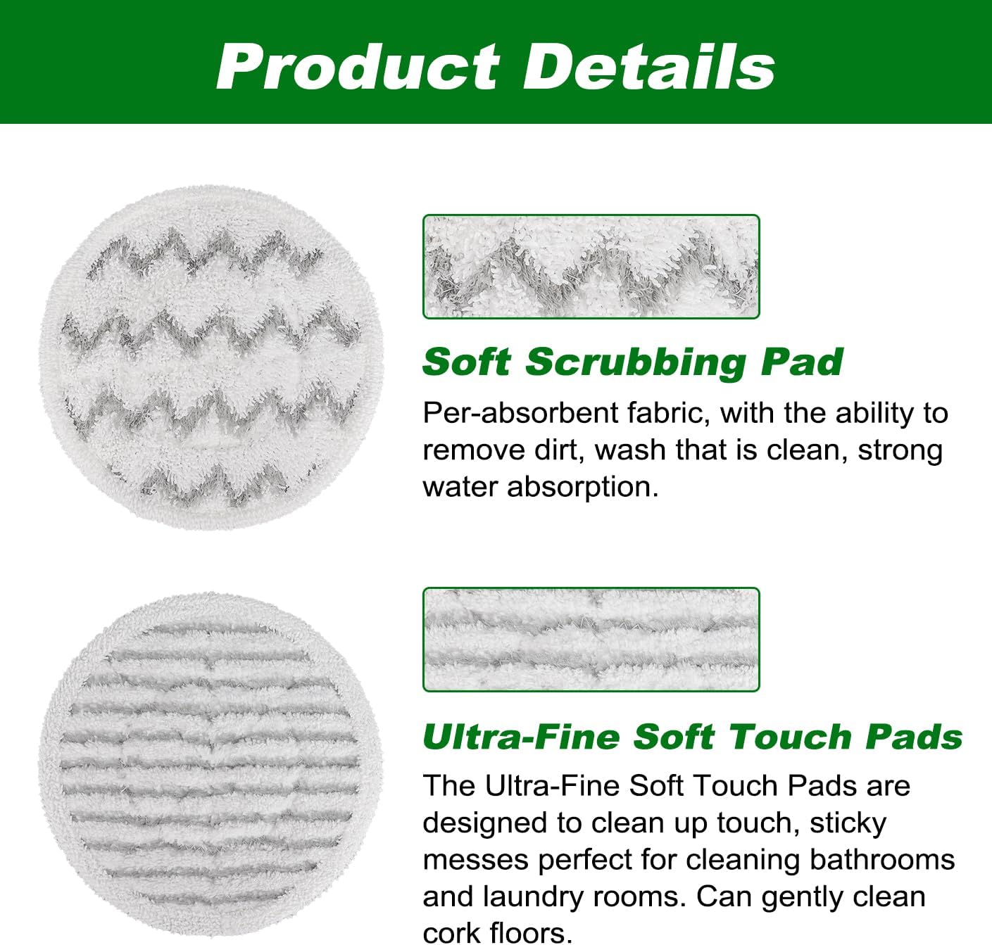 GreeSuit 10 Pack Steam Mop Pads Compatible with Shark S8201 S7001 Series