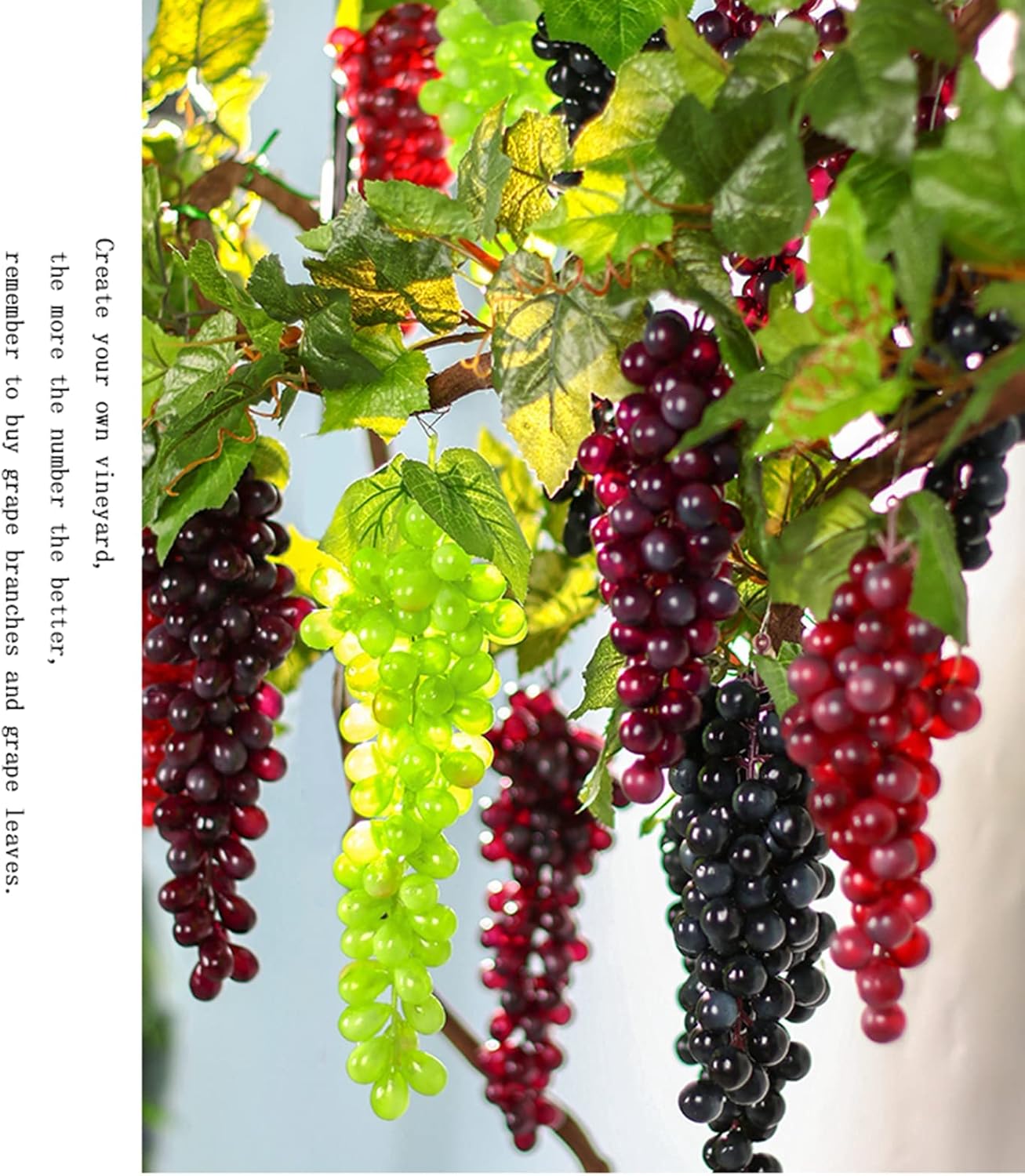 Bairdish 2 Pack Fake Black Grapes Artificial Fruit
