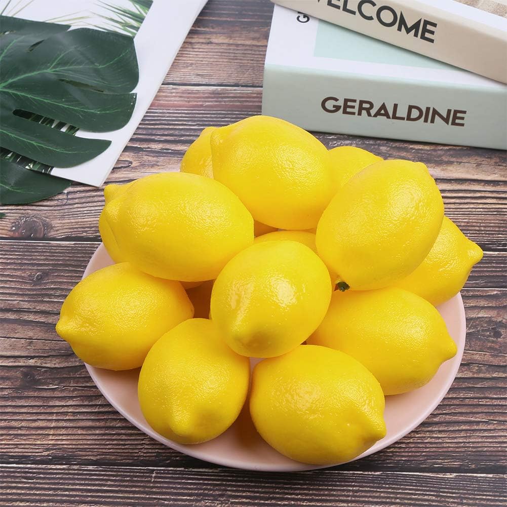 CCINEE 30PCS Artificial Yellow Lemon Decor