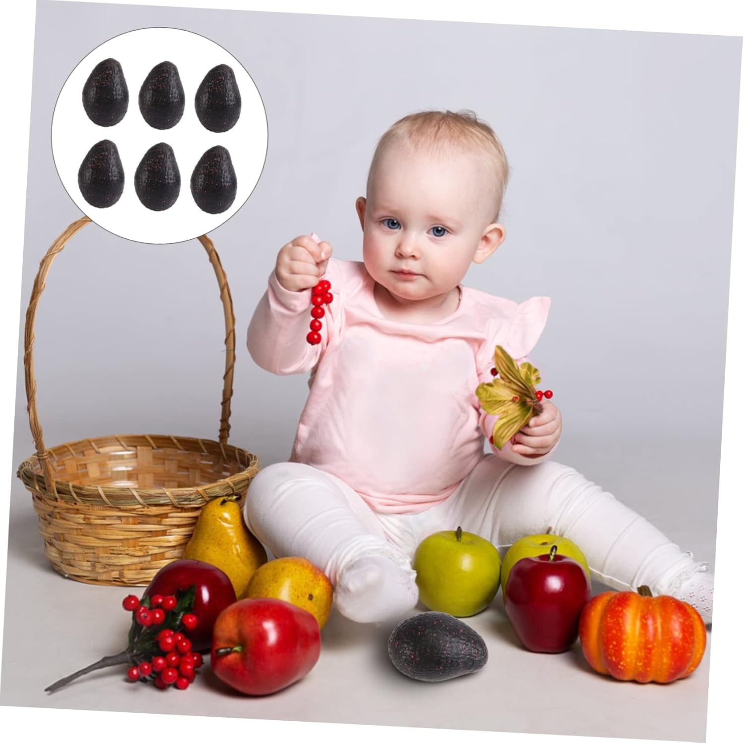 Vaguelly 6Pcs Lifelike Avocado Props for Home Decoration