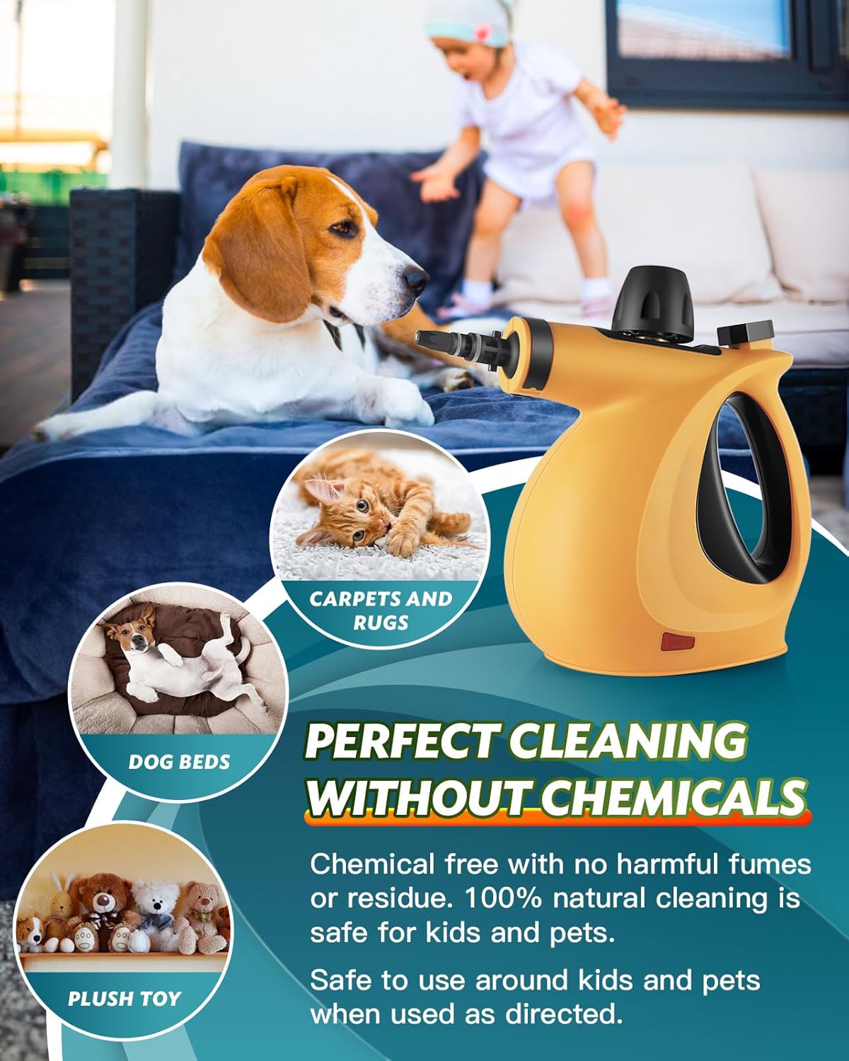 Fandiishop Handheld Steam Cleaner with 11pcs Accessories