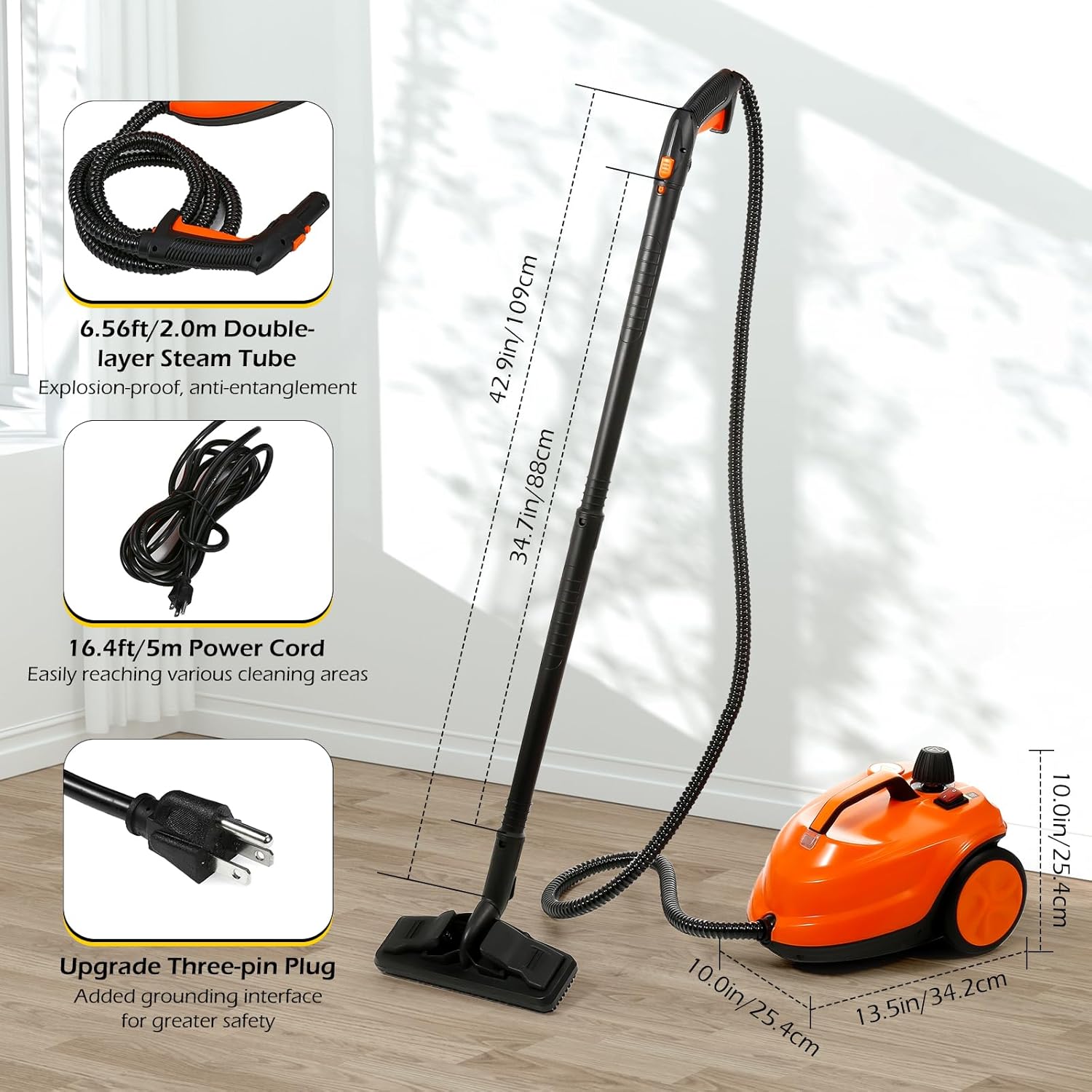 Dyna-Living 1800W Steam Cleaner for Home and Car