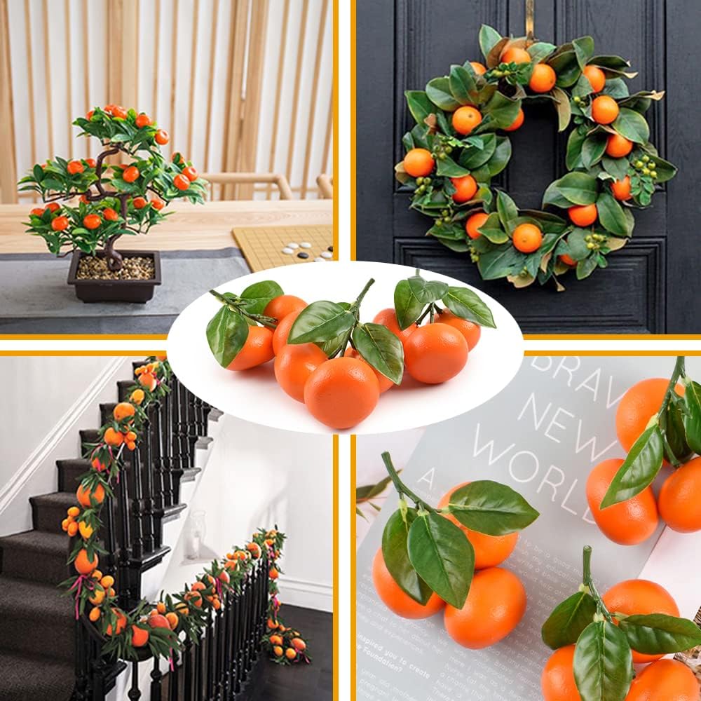 Hagao Fake Mini Tangerine Orange Artificial Fruit Set of 3