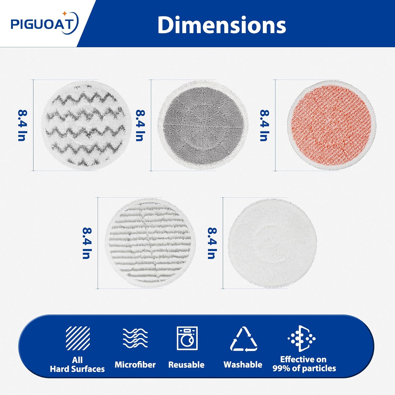 PIGUOAT 10 Pack 3897A Replacement Mop Pads