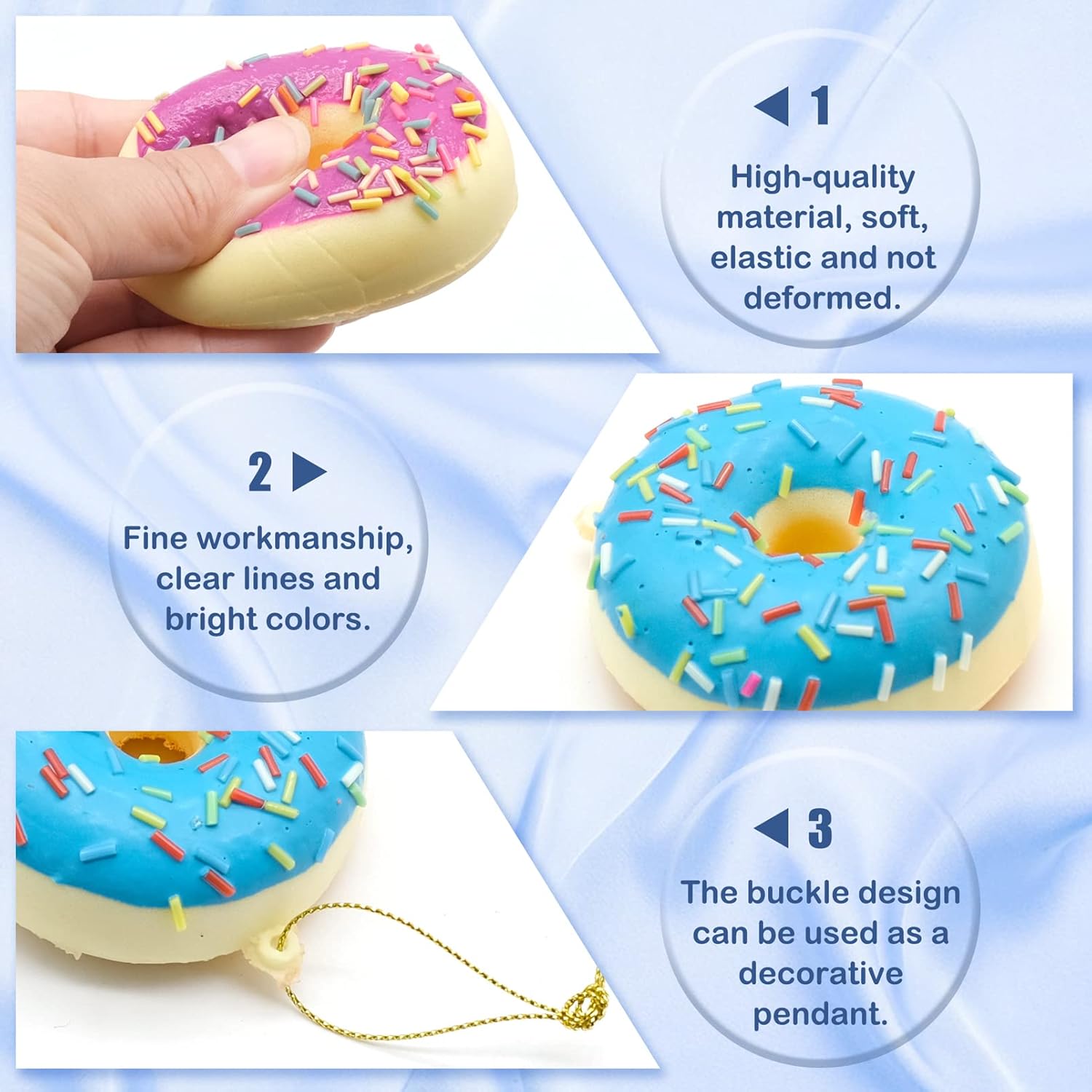 6PCS Artificial Doughnuts for Display Realistic Cute Fake Dessert
