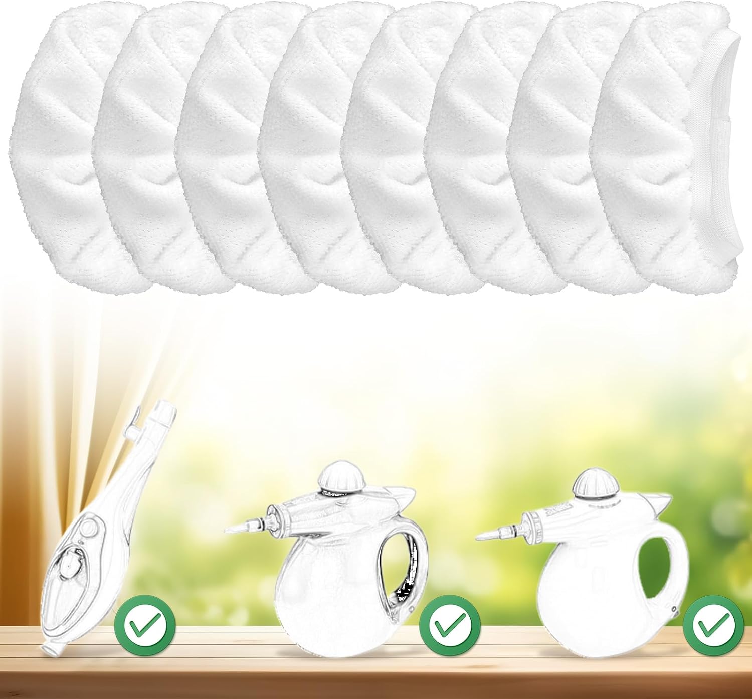 BOXOB 8pcs Steam Mop Pads for Bissell PurSteam Handheld Cleaner