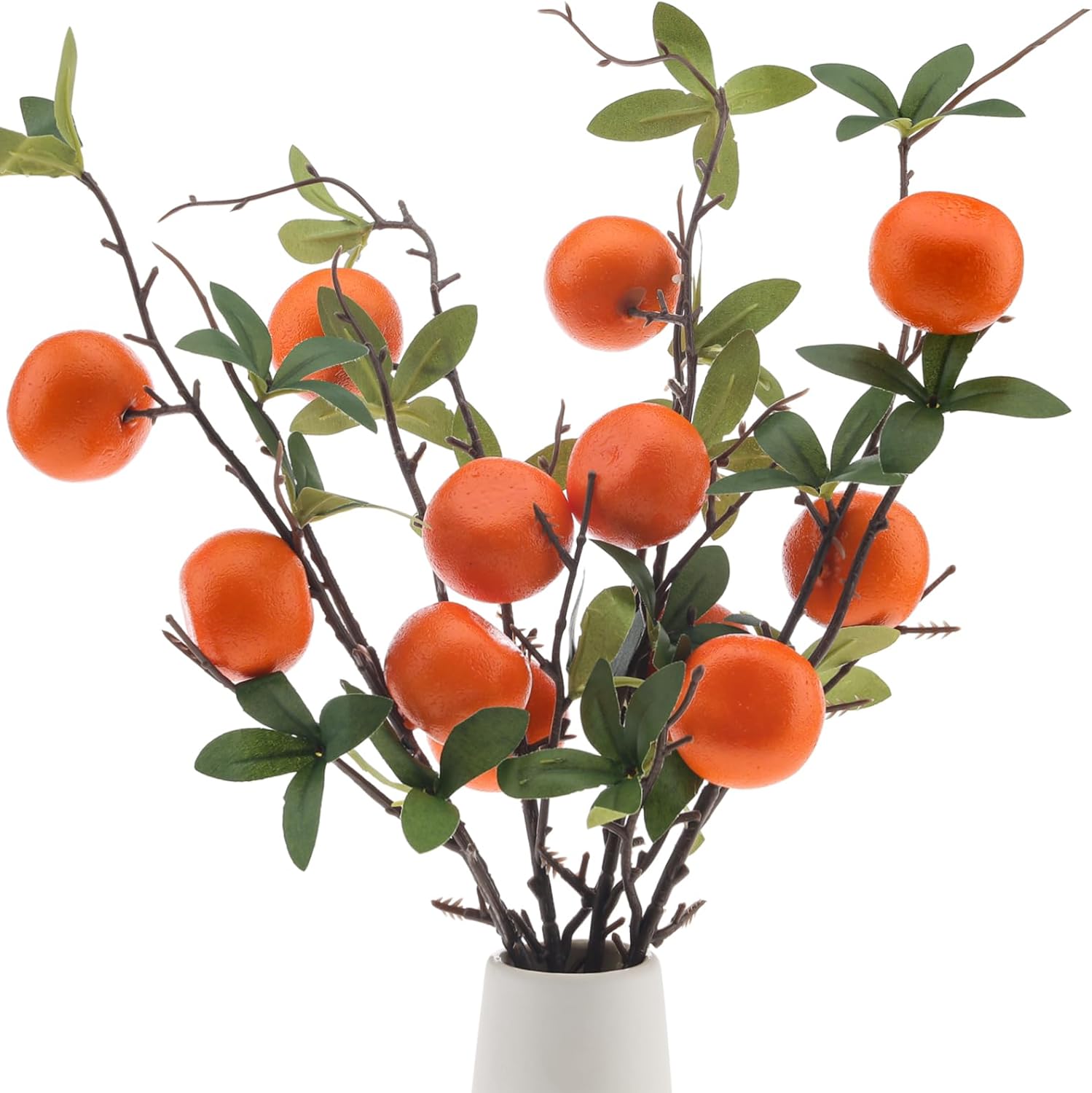 Woration 4PCS Artificial Orange Branches with Fruit