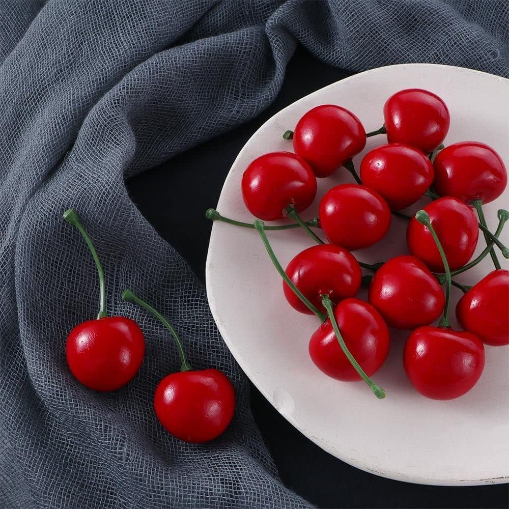 20Pcs Red Artificial Cherry Fruit Decorations