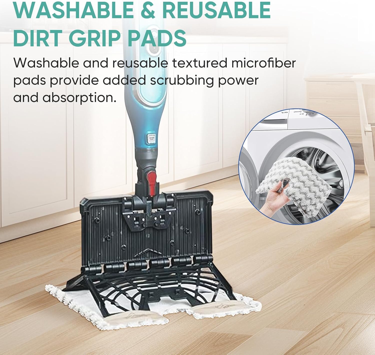 4 Pack Shark Genius Steam Mop Pads Compatible with S5003D S6002 S5004Q and S3973D