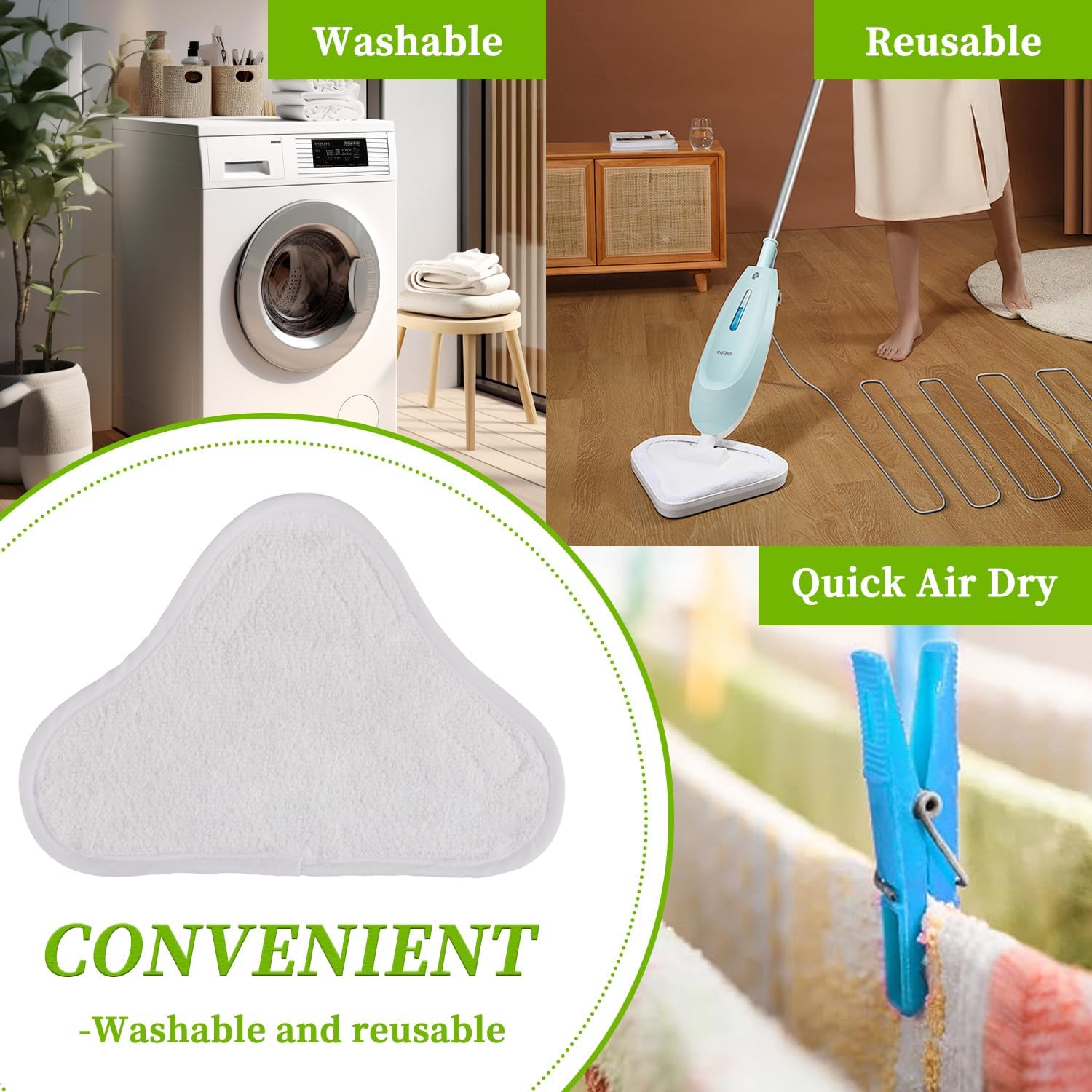 EPLZON Reusable Microfiber Steam Mop Pad 10pcs Pack