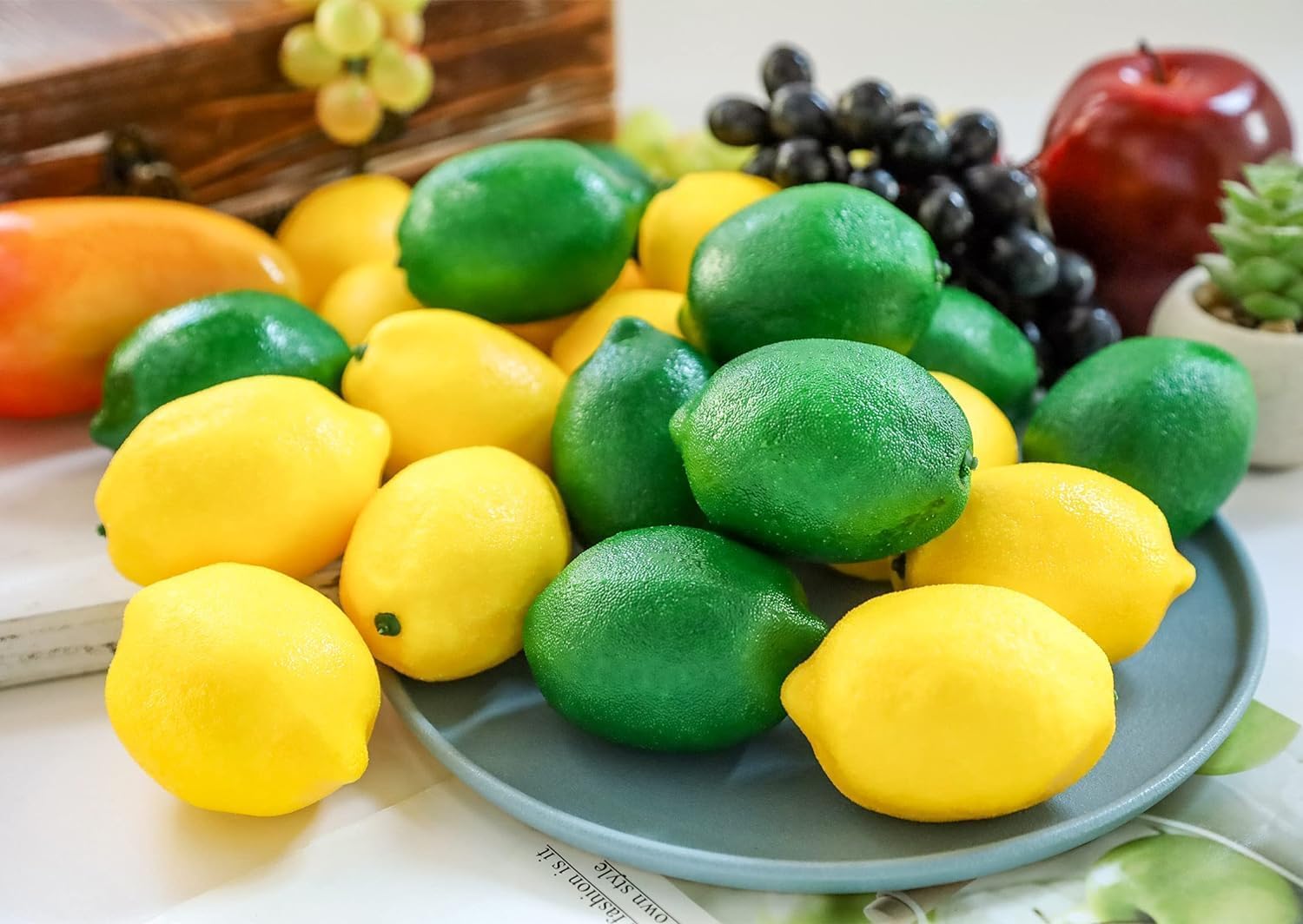 Toopify 20pcs Artificial Lemons and Limes for Home Decoration