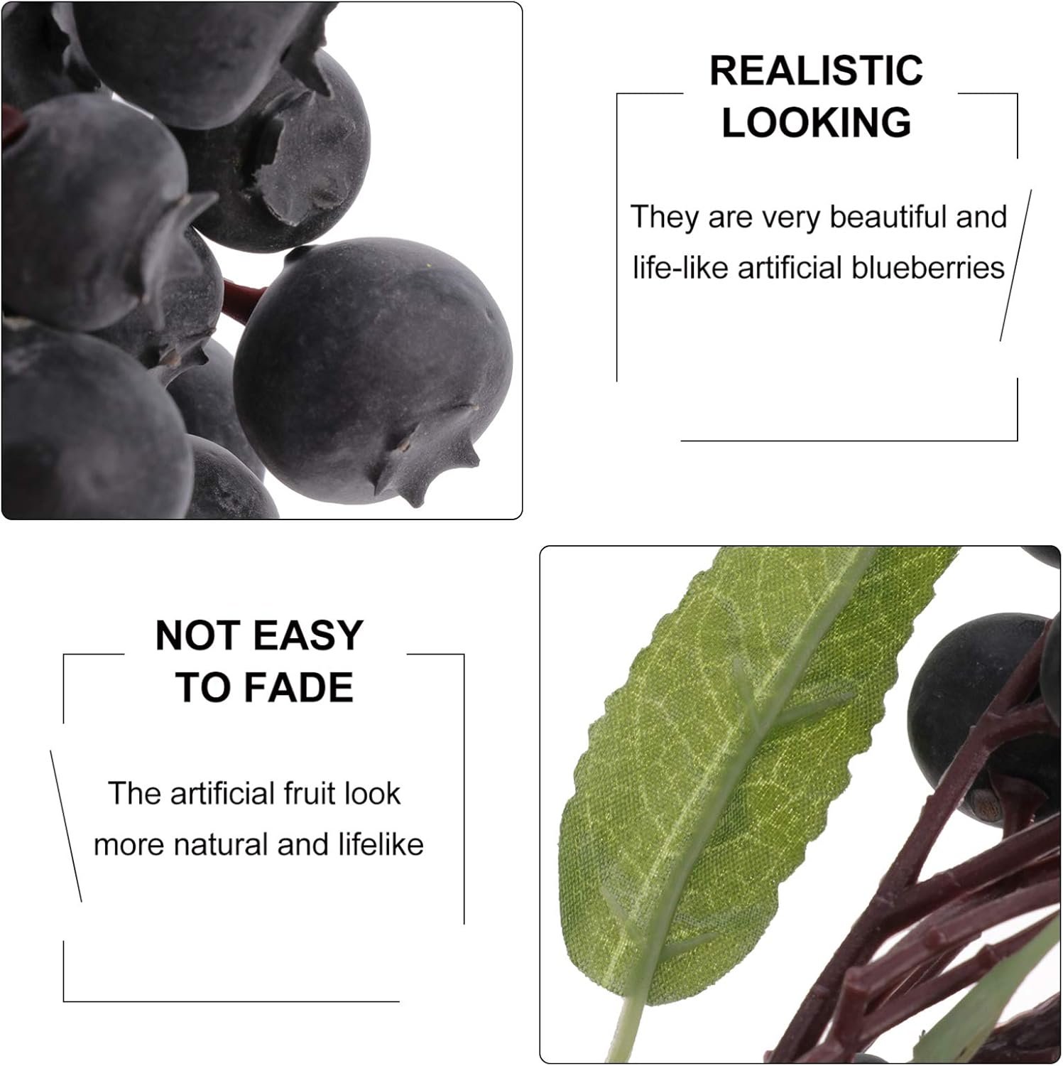 Cabilock Artificial Blueberry Cluster 50 Pcs
