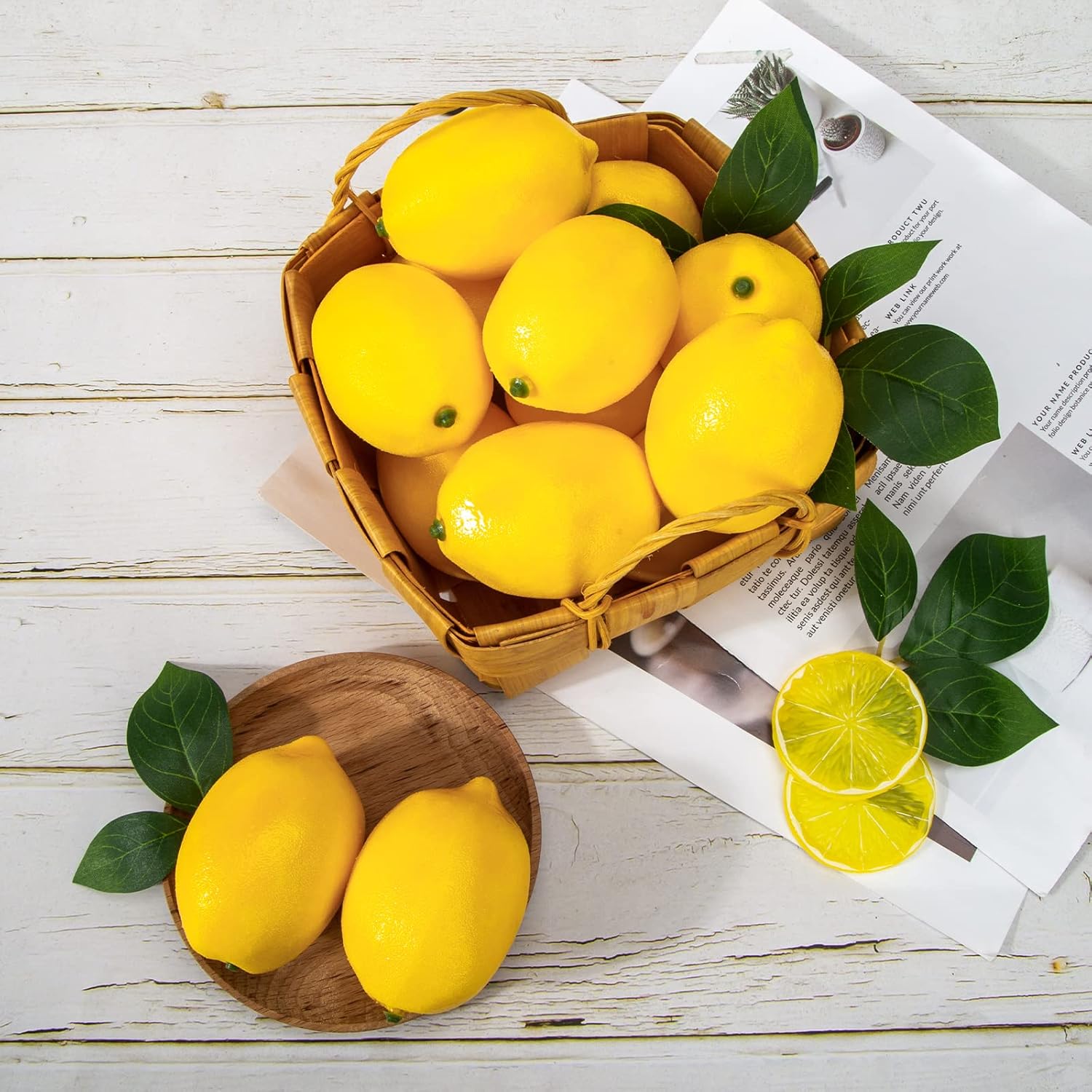 BigOtters 20PCS Fake Lemons for Decor and Parties