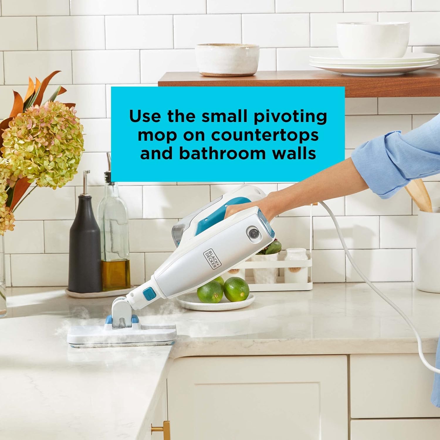 BLACKDECKER Steam Mop with 6 Attachments and Corded Handle