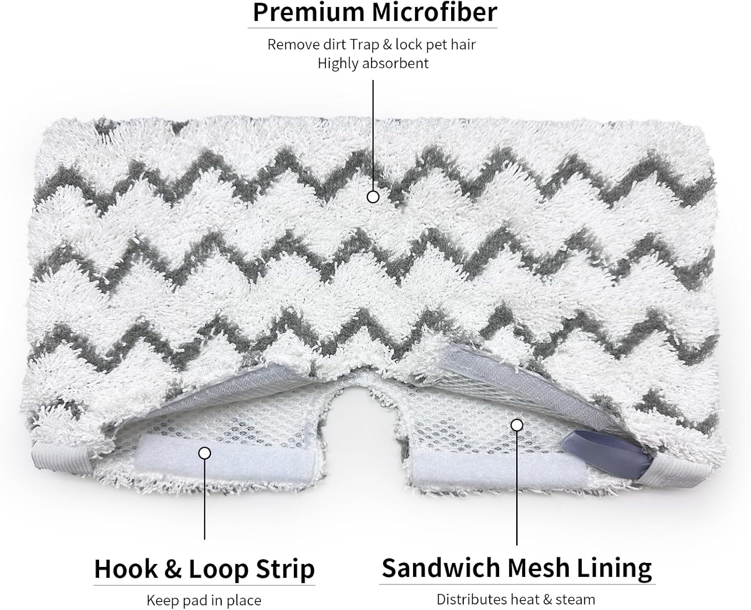 6 Pack Steam Pocket Mop Replacement Pads for Shark S3500 Series