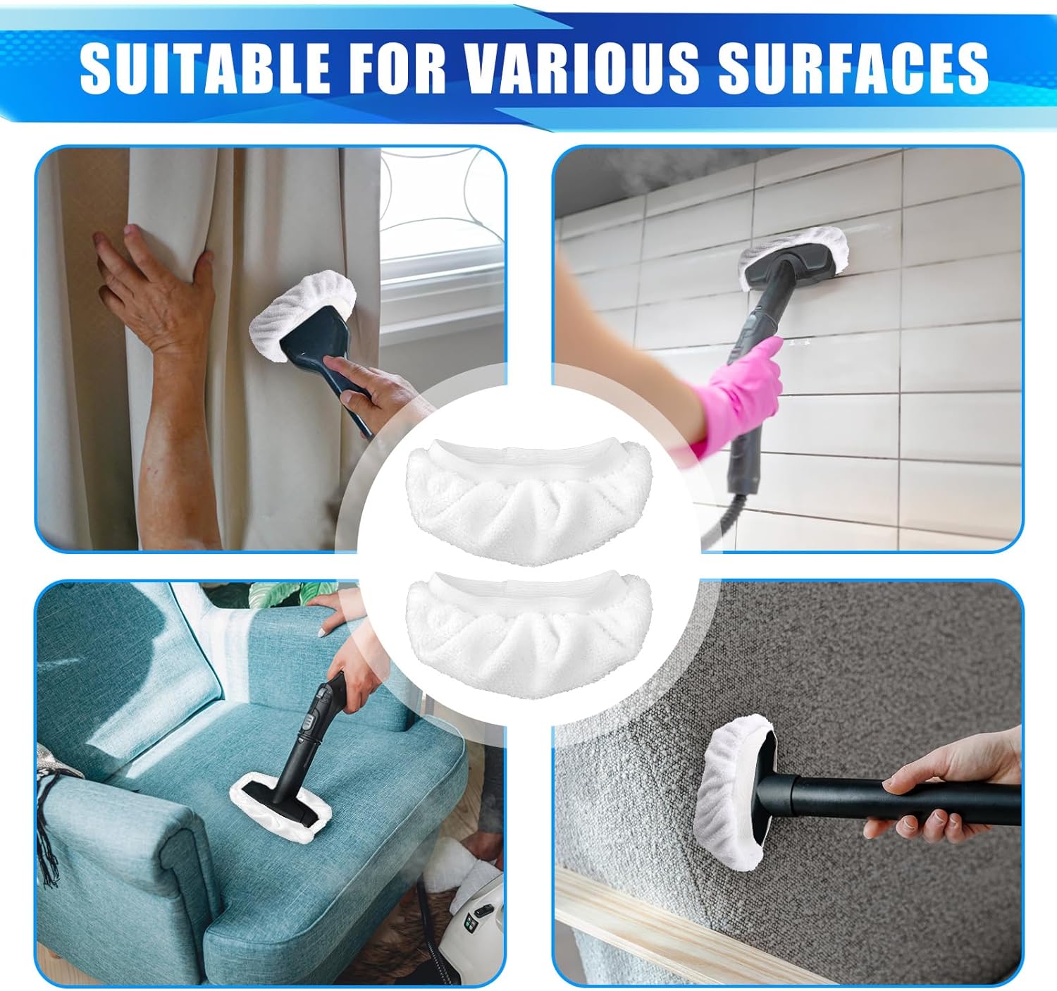BOXOB 8pcs Steam Mop Pads for Bissell PurSteam Handheld Cleaner