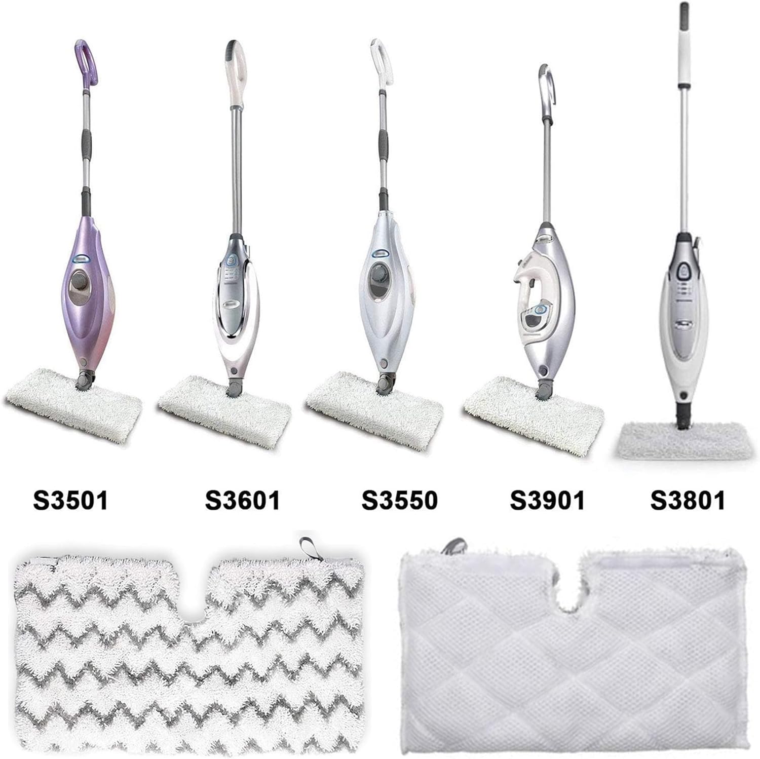4 Pack Replacement Microfiber Cloth Heads for Shark Steam Mop S3500 Series