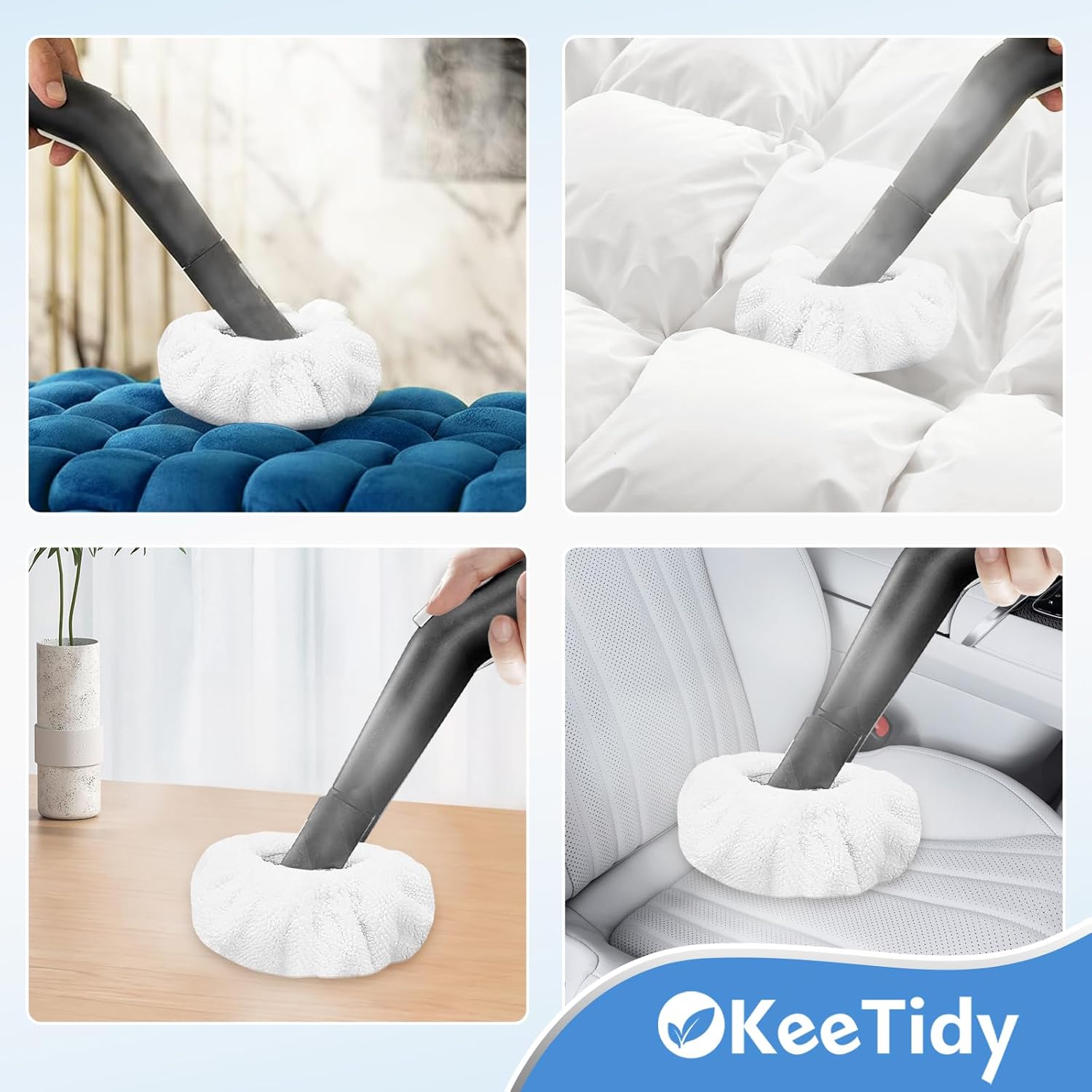 KeeTidy Small Microfiber Bonnet Steam Mop Pads 8 Pack