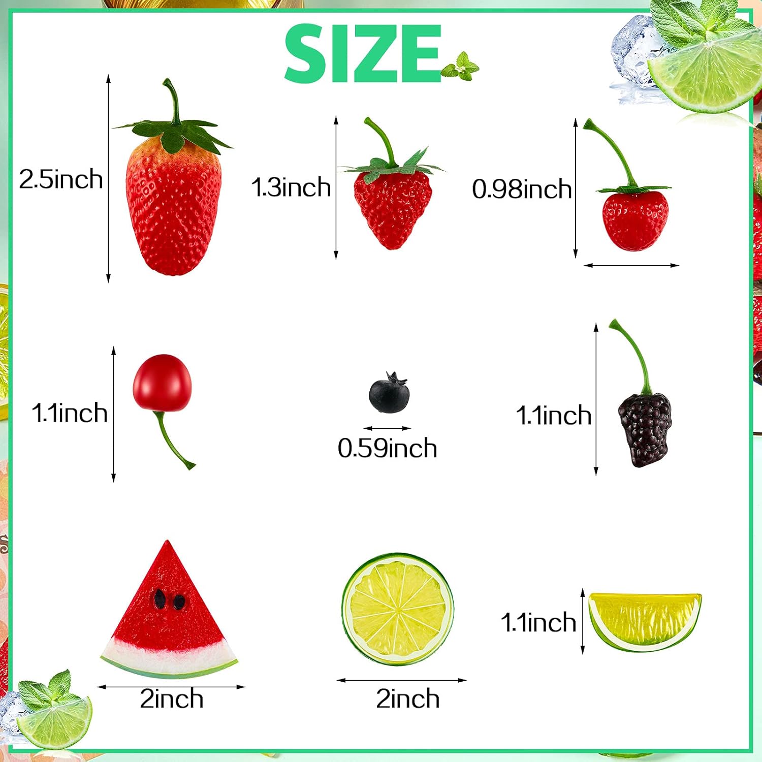 50 Pieces Artificial Fruit Set for Christmas Decor