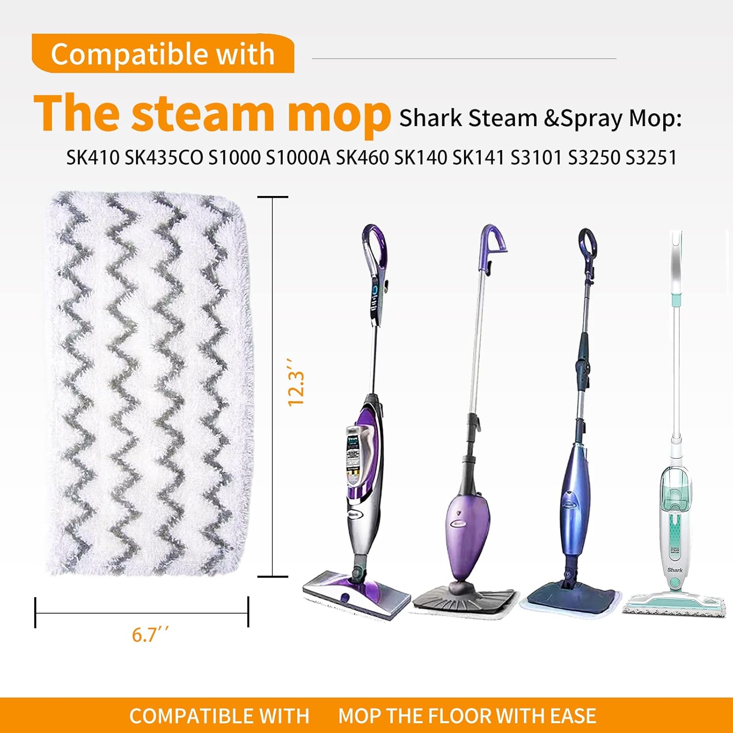 4 Pack Steam Mop Pads for Shark S1000 S1000A S1000C Replacement