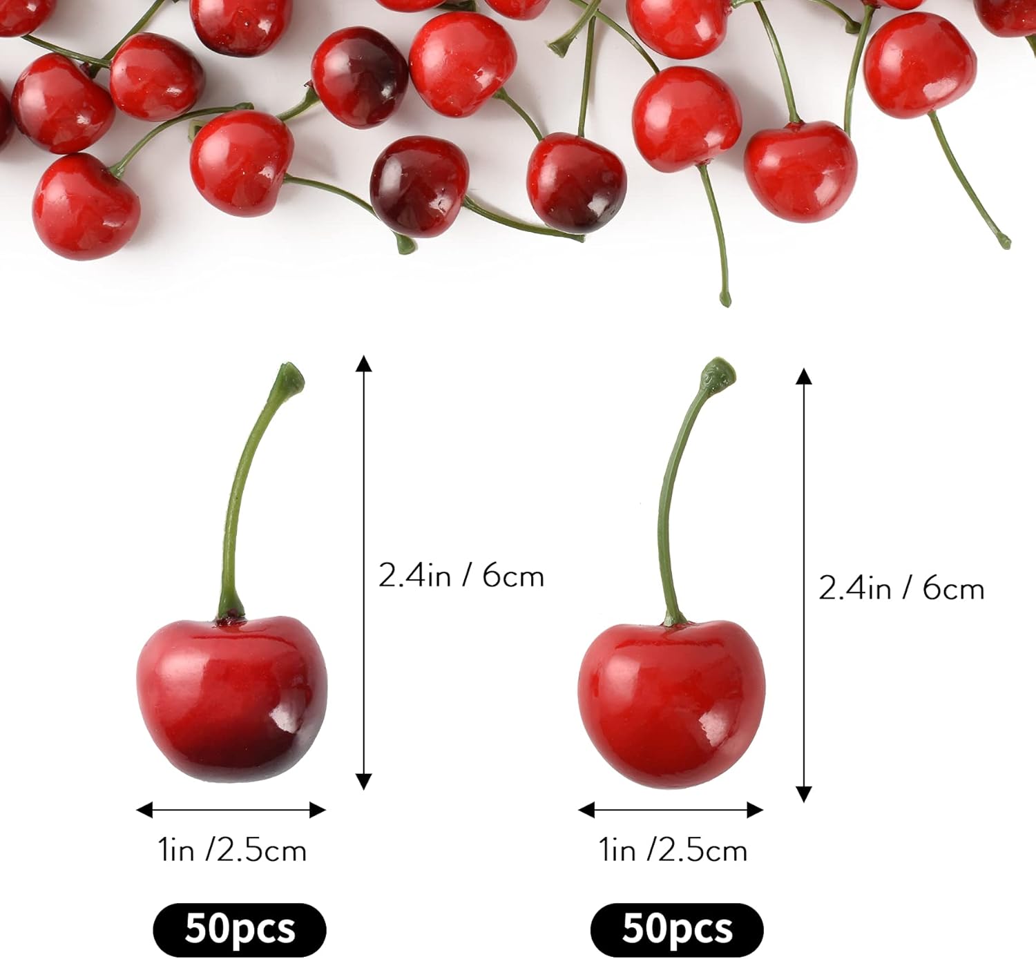 LUEYAO Artificial Cherry Fruit Decorations 100 PCS