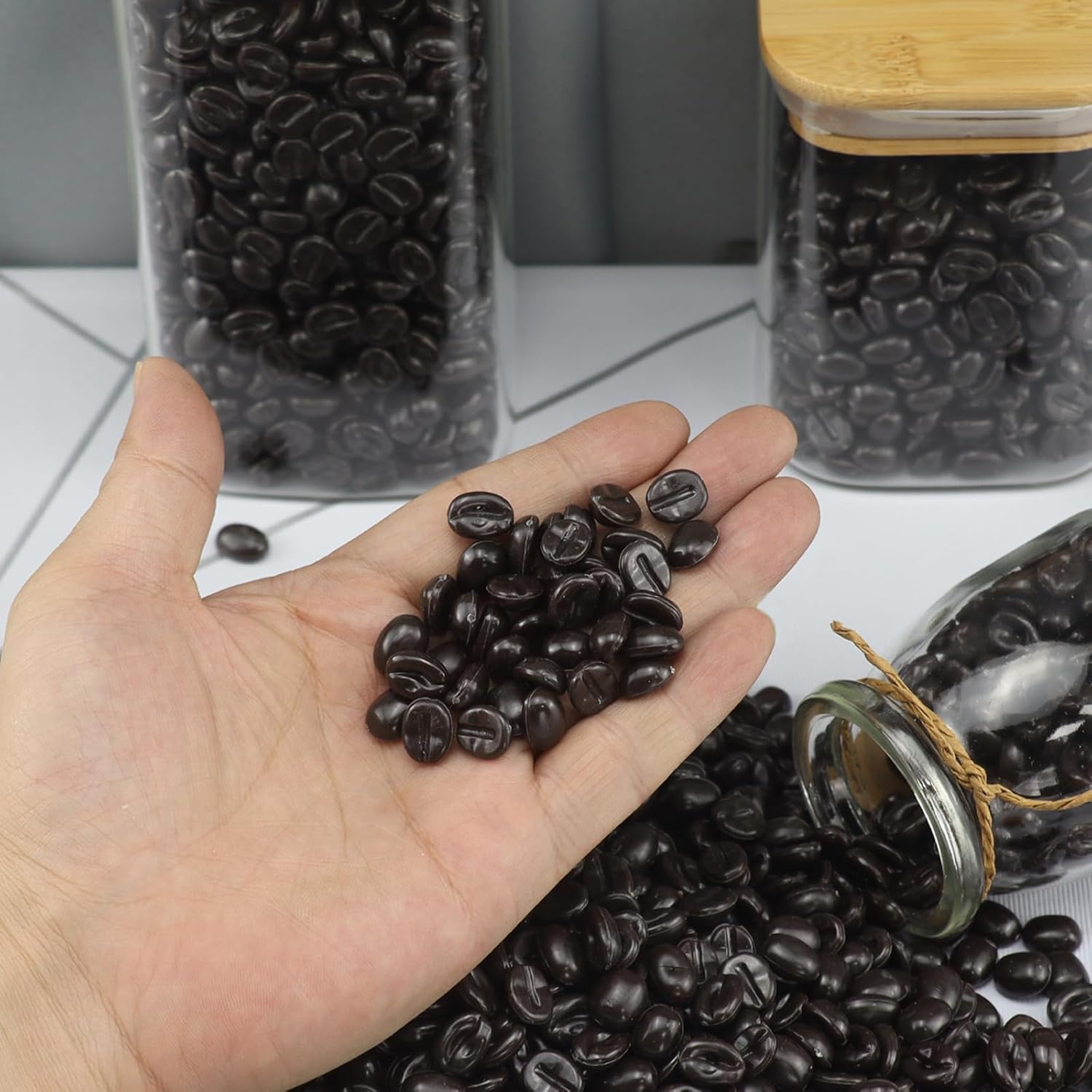 Artificial Coffee Beans 500g 1500Pcs for Home Kitchen Decor