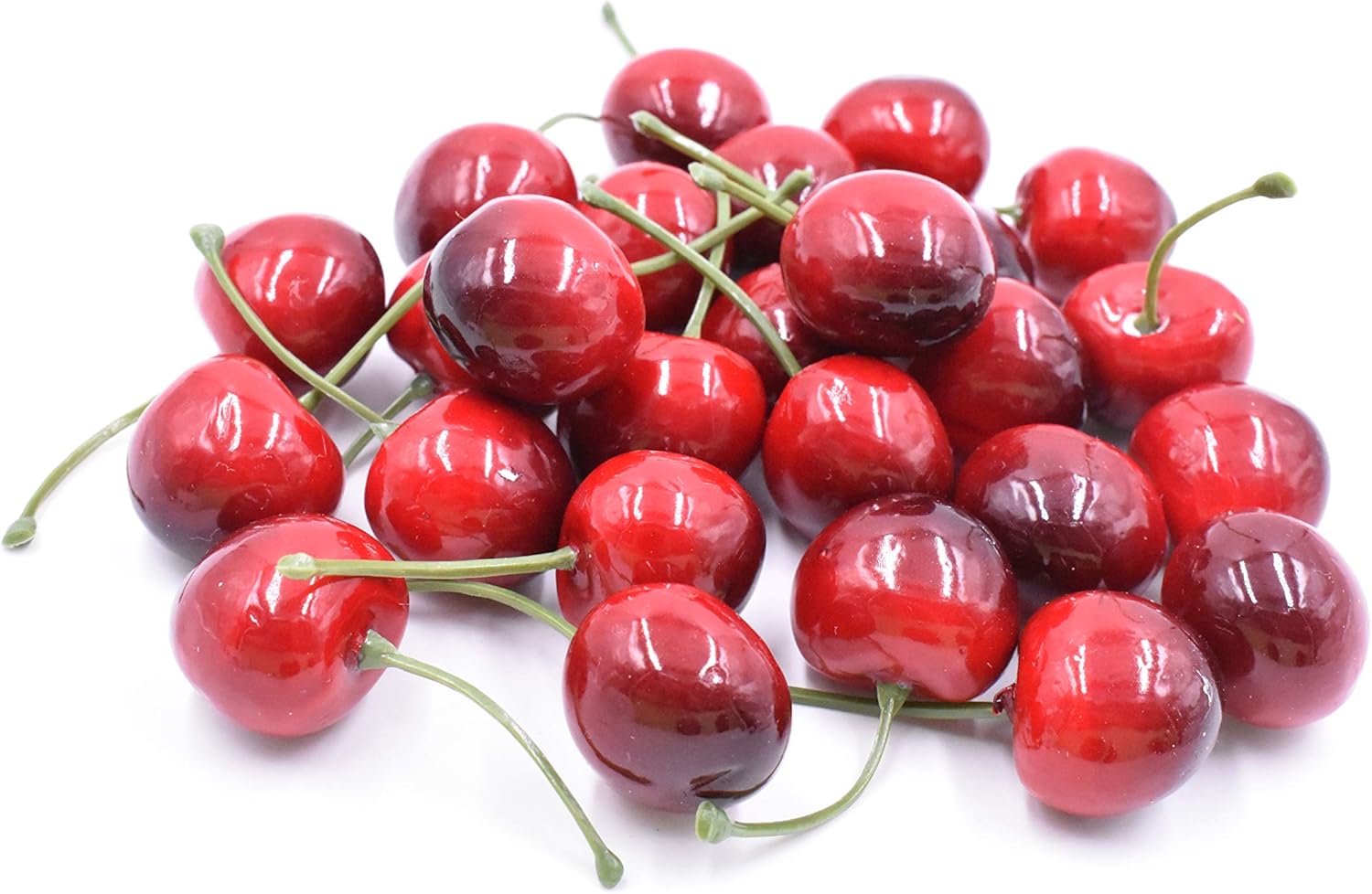 Aliotech 26pcs Artificial Red Black Cherries Decor
