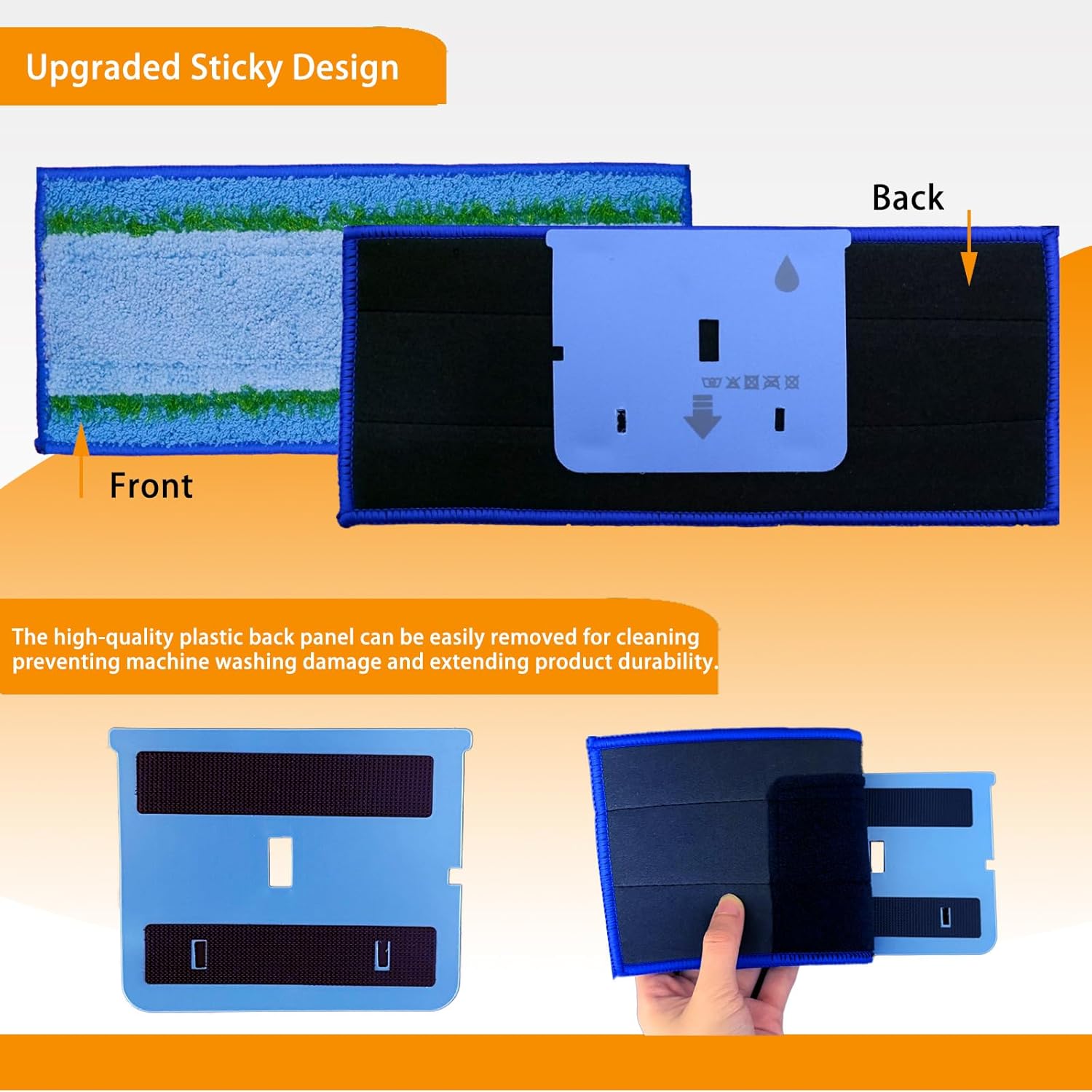 Upgraded Washable Mop Pads for iRobot Braava M6 - Reusable and Detachable