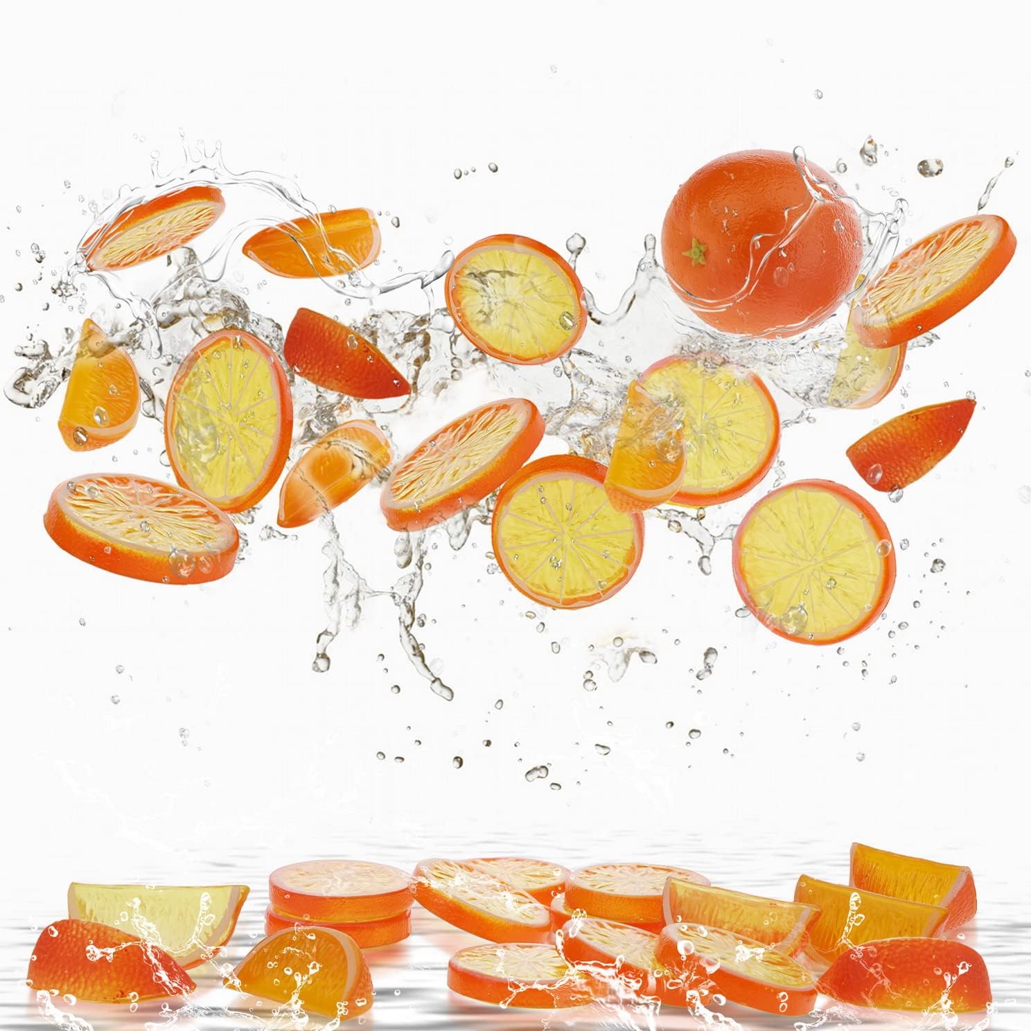 Woration 19 Pcs Artificial Orange Slices Decor Set