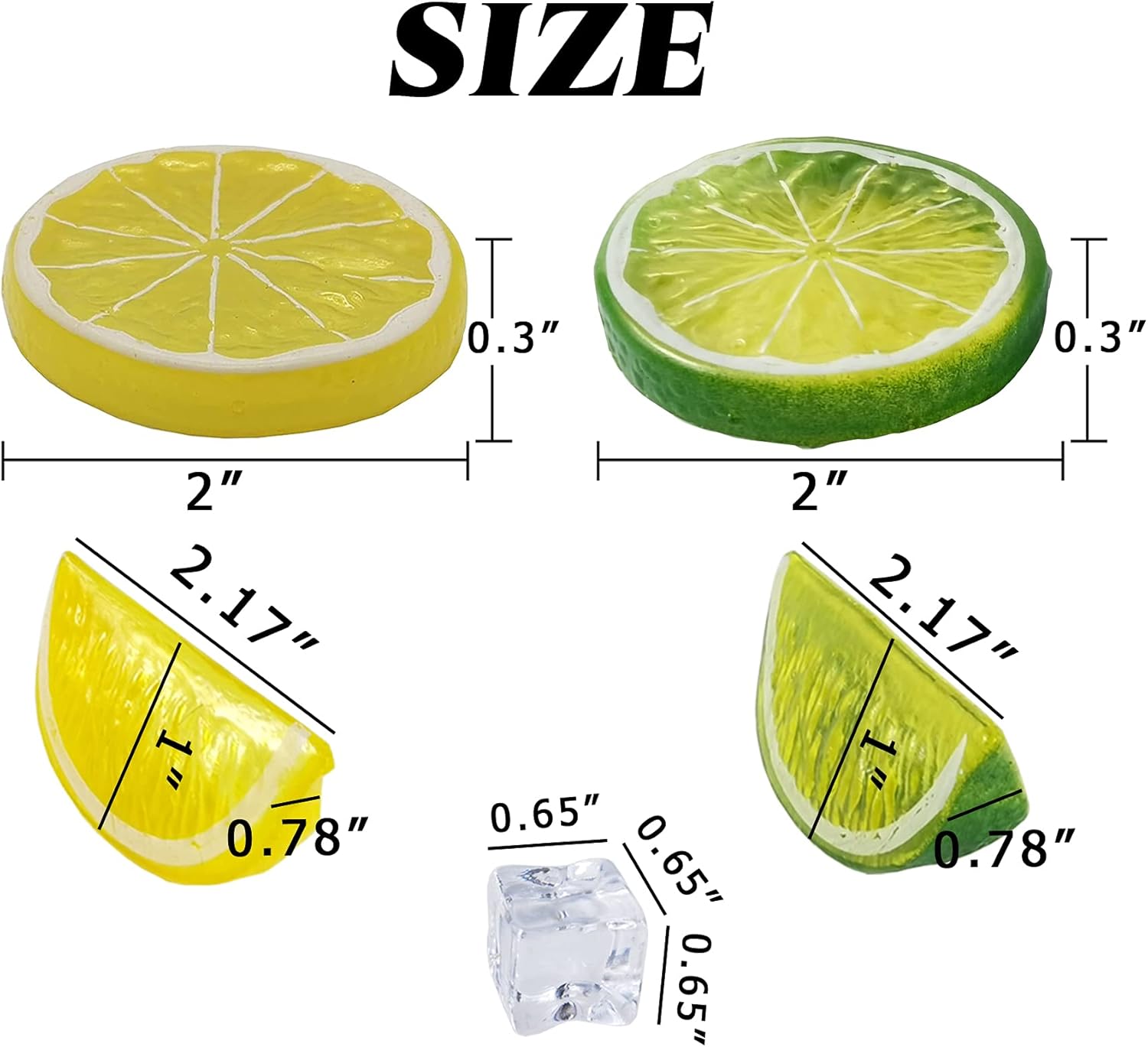 60PCS Artificial Lemon Slices Blocks and Fake Ice Cubes 1