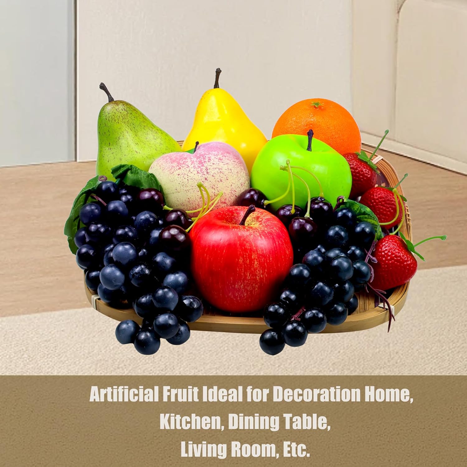 16 Pcs Realistic Artificial Fruit Display Set