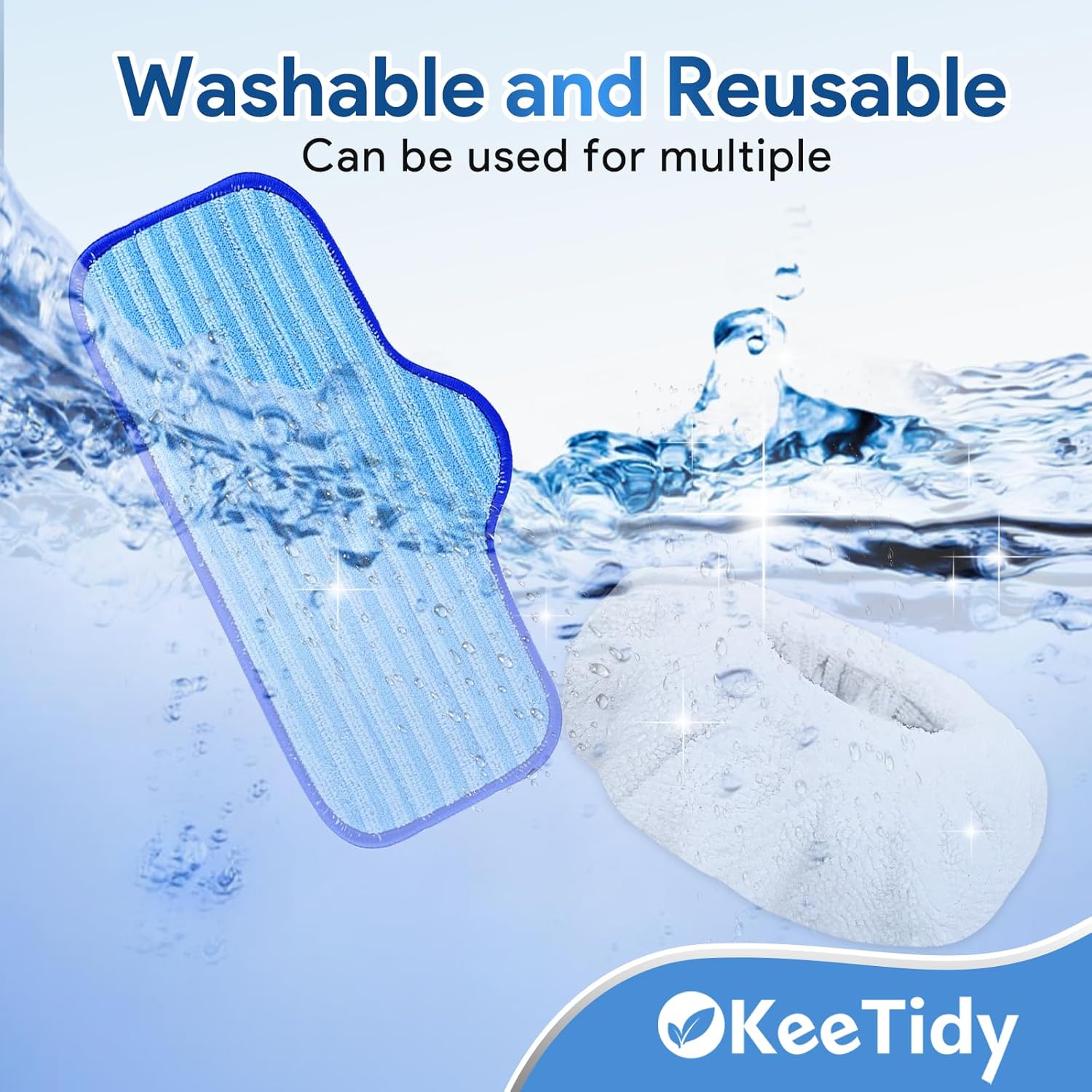 KeeTidy Reusable Microfiber Pads for Dupray Neat Steam Cleaner 33 Pack