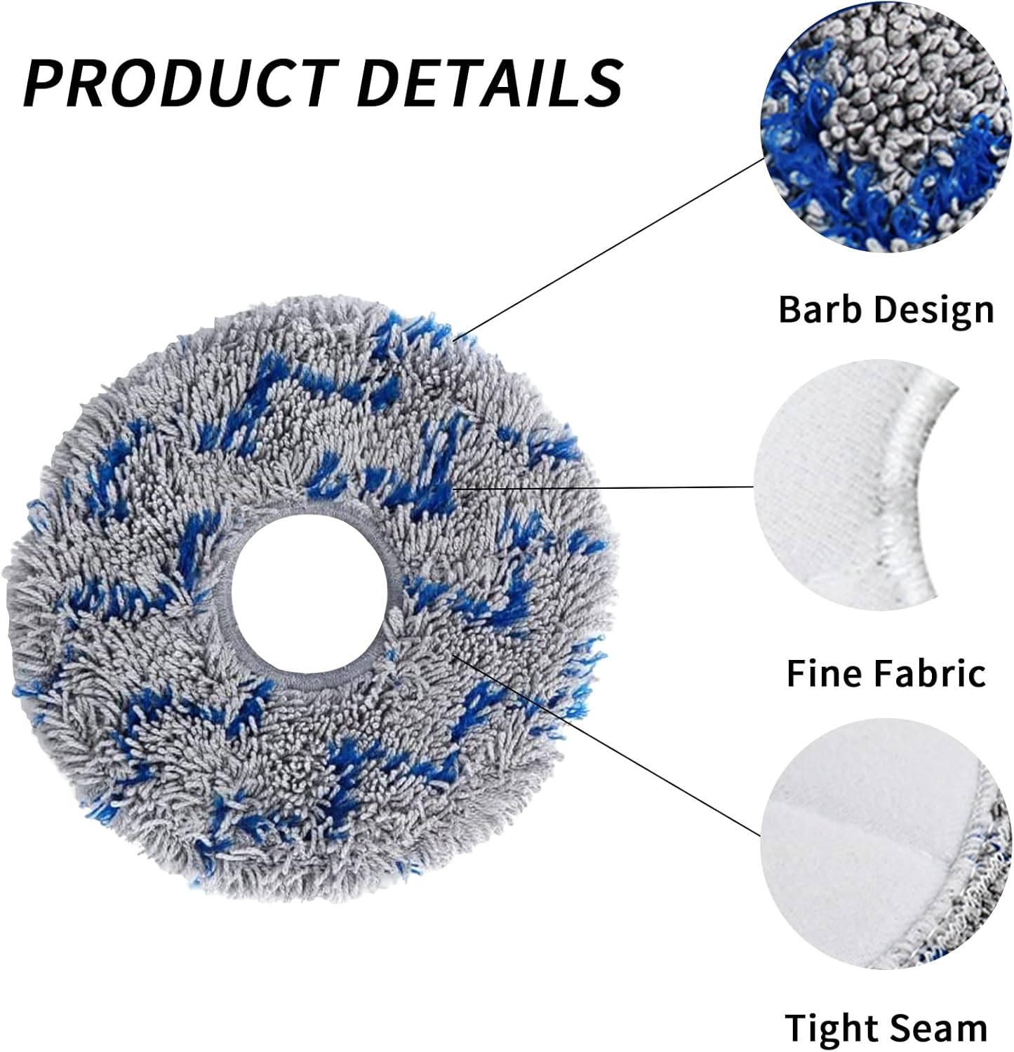 Kingsea Replacement Washable Mop Pads for ECOVACS DEEBOT OZMO X1 Omni Turbo