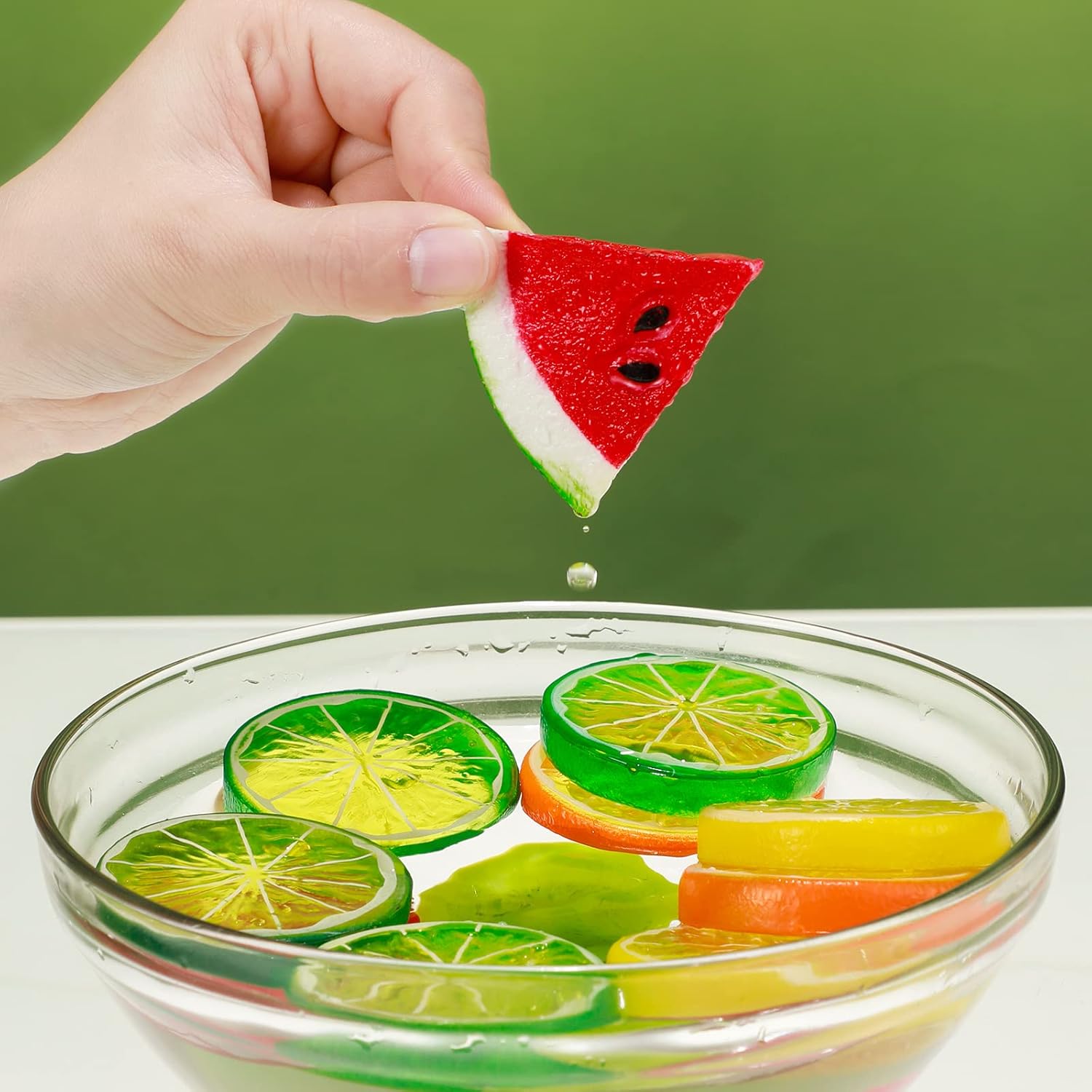 Juexica 48 Pcs Fake Fruit Slices Ice Cubes Set