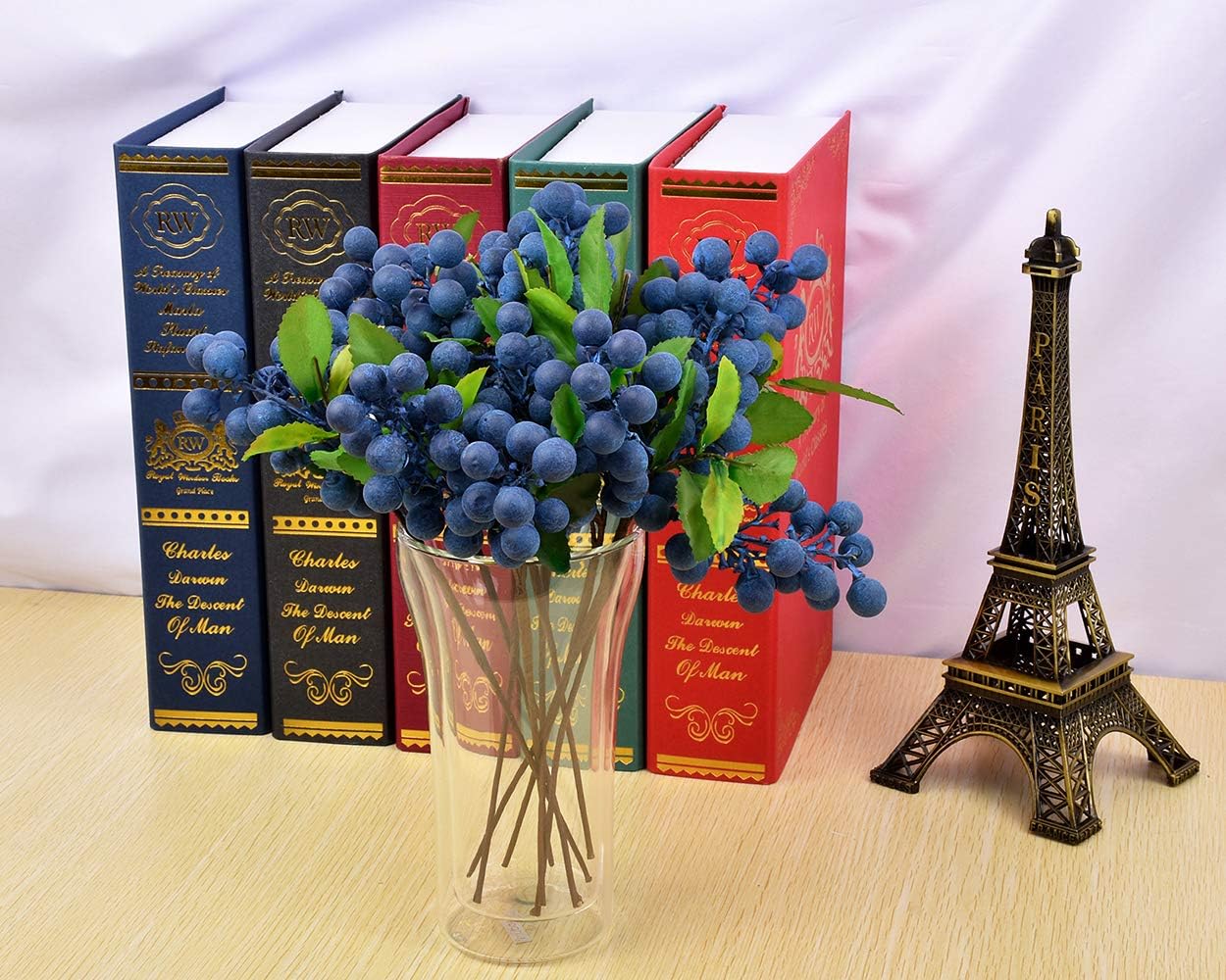 Distinctive Style Artificial Blueberries 4 Piece Lifelike Decor