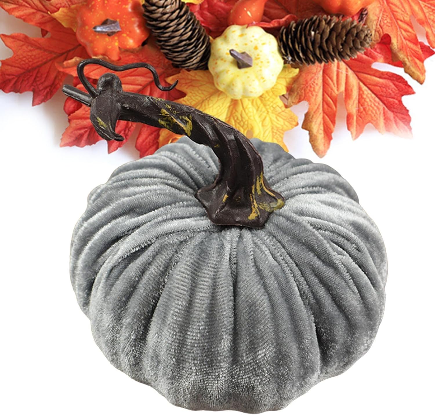 Mini Fake Pumpkins - 10cm Artificial Velvet Decorations for Fall