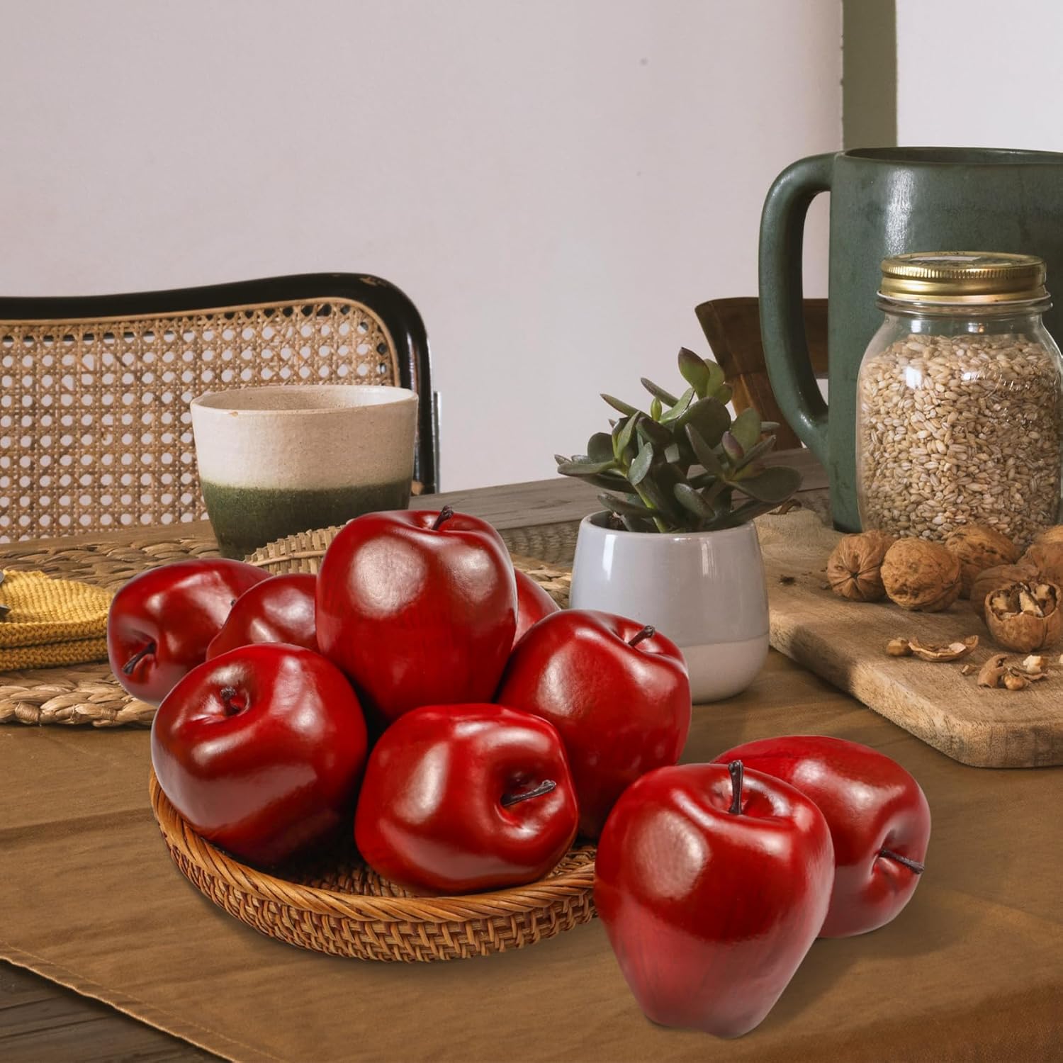 Lorigun Artificial Red Apples 6 Pcs Home Decor