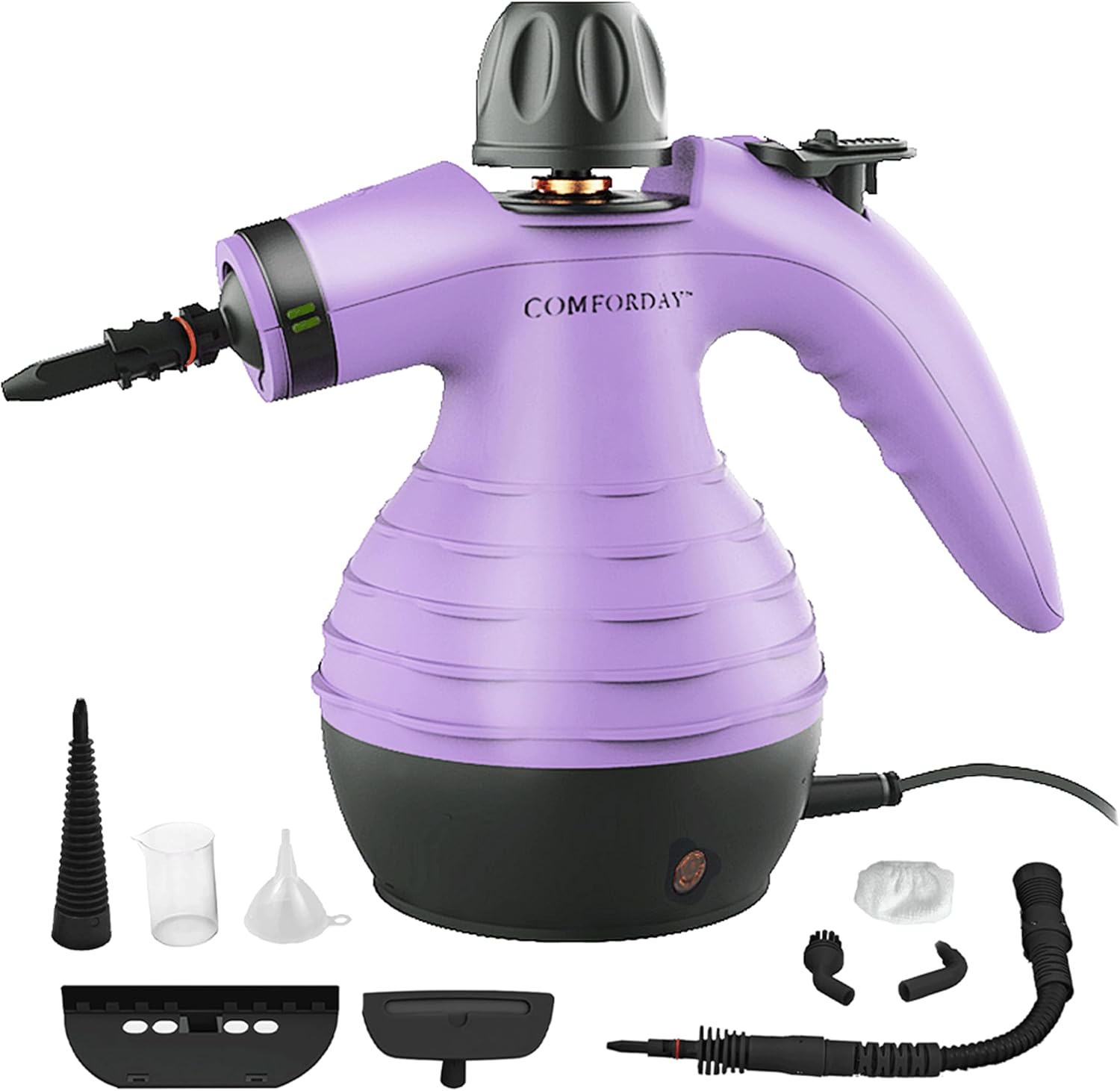 Comforday Multi-Purpose Handheld Steam Cleaner with 9-Piece Set - Purple
