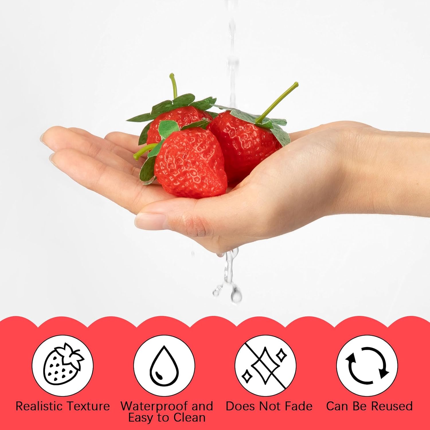 Lyrow 100 Realistic Artificial Strawberries Decor
