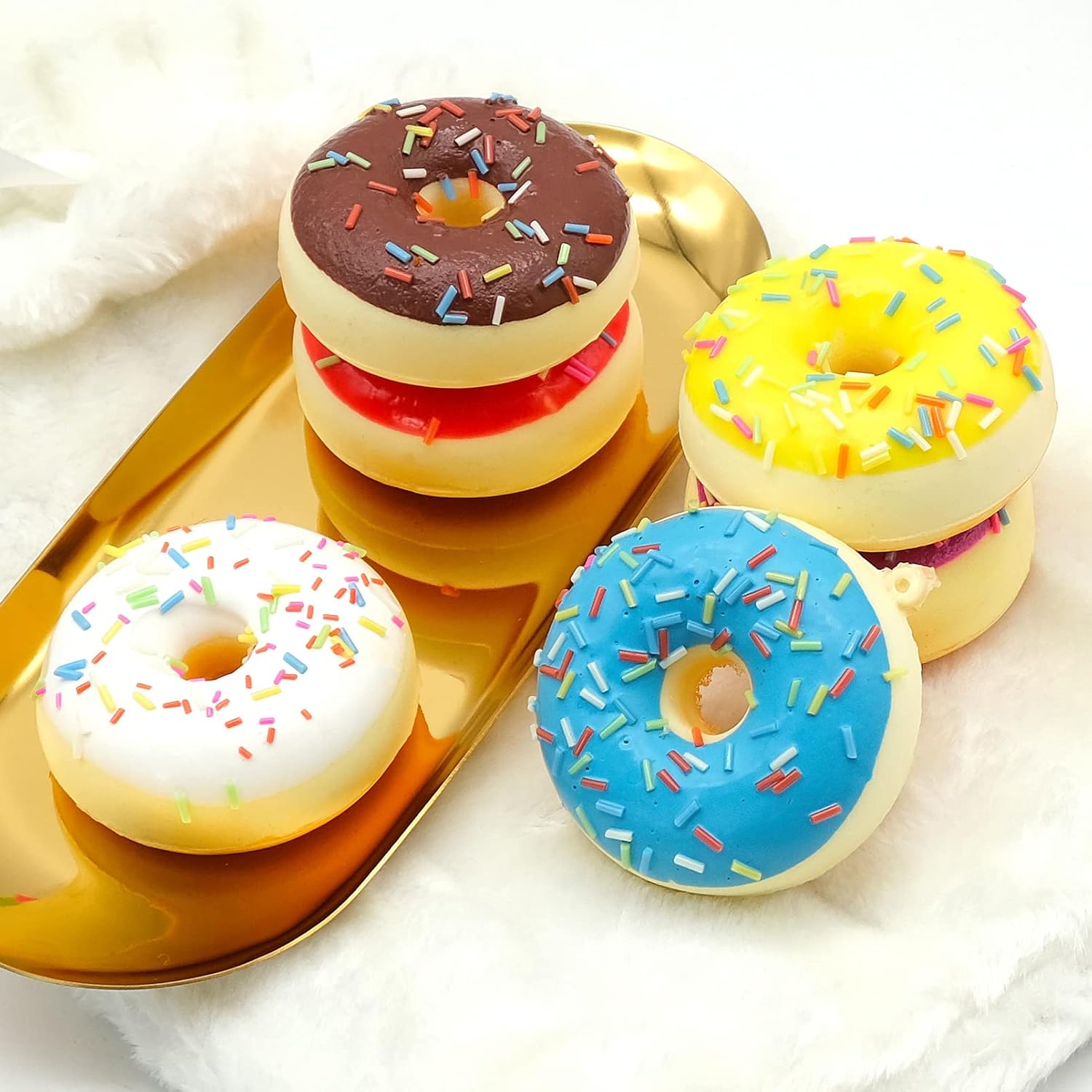 6PCS Artificial Doughnuts for Display Realistic Cute Fake Dessert
