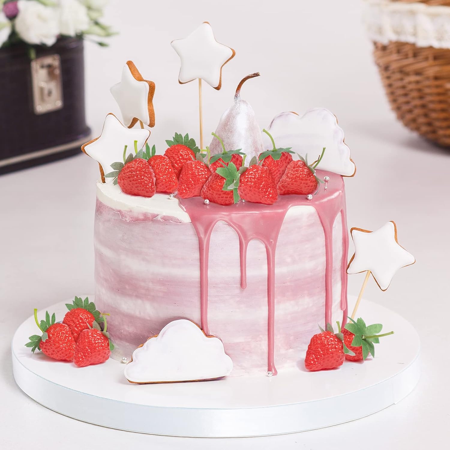 VIDELLY Artificial Strawberries for Decor and Party Use