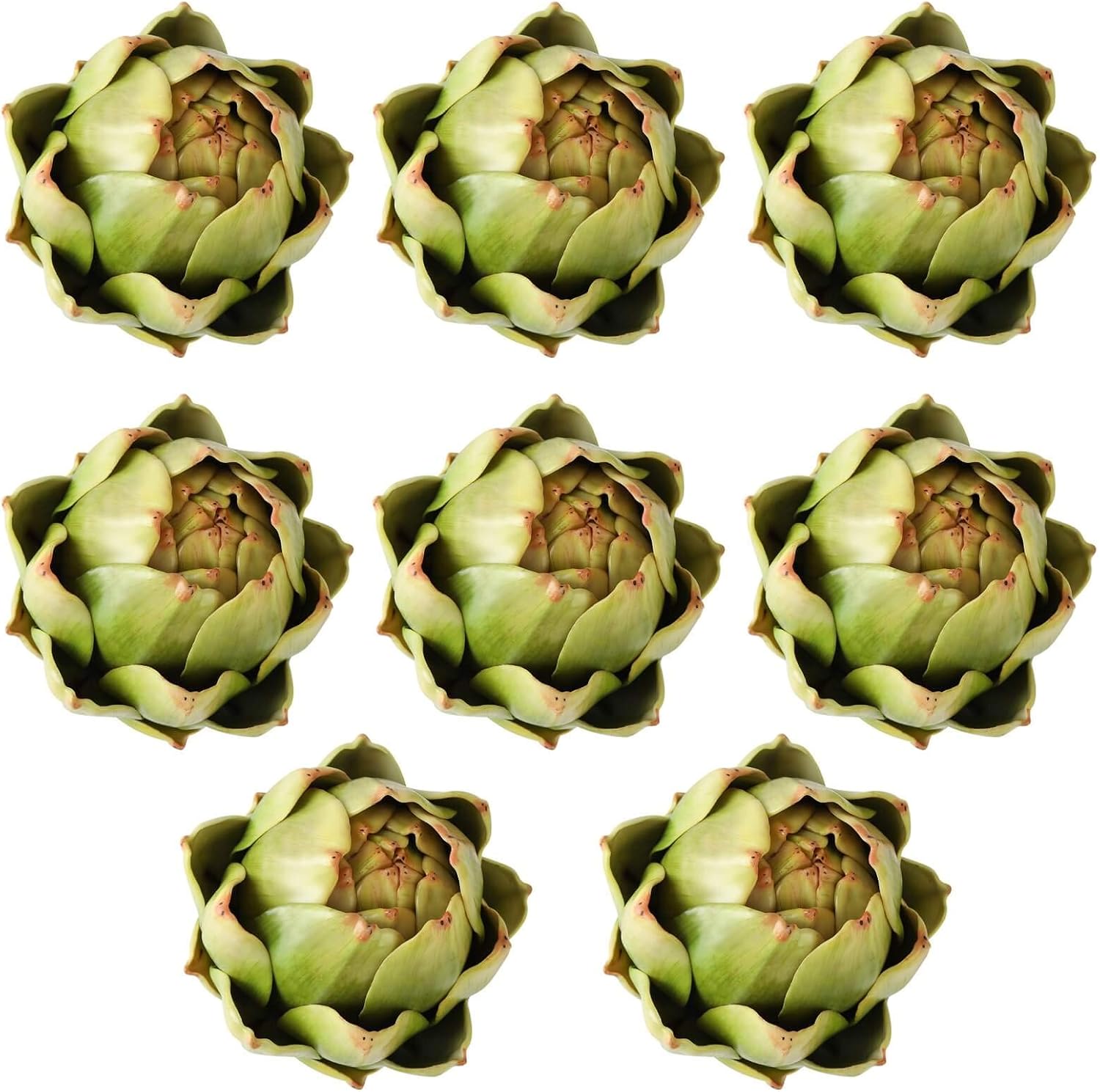 GiftYou 8-Pack Large Green Faux Artichokes