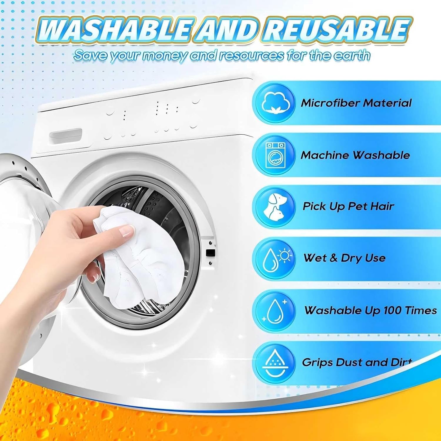 8-Pack White Steam Mop Mats for Universal Steam Cleaners