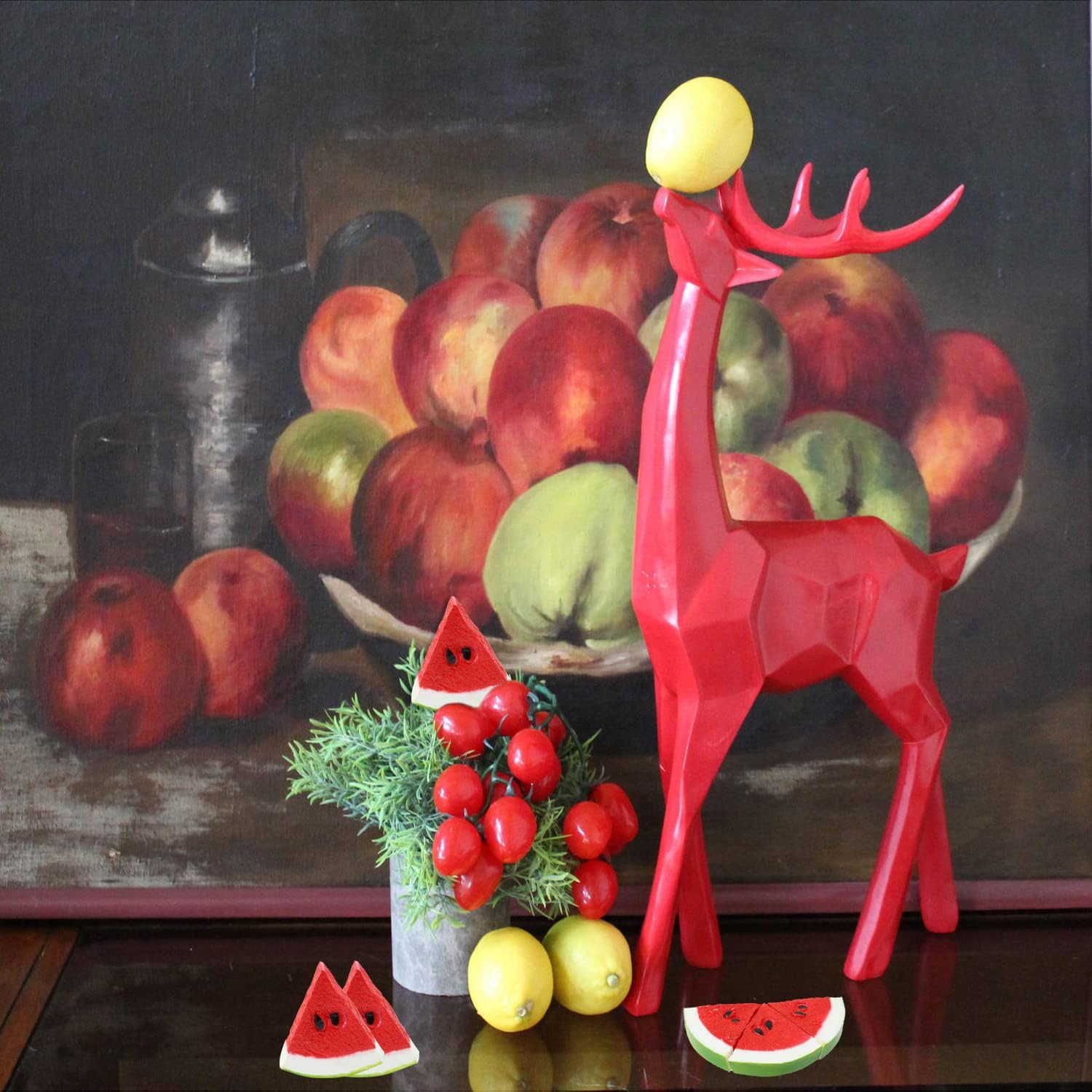 Honbay 8PCS Fake Watermelon Slices Plastic Artificial Fruit Decor